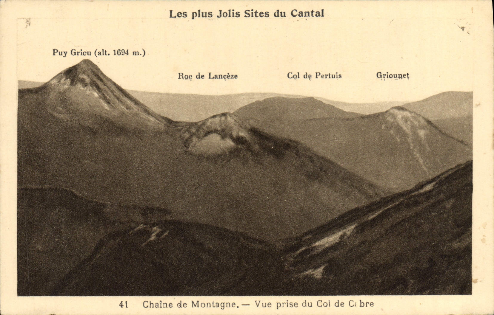 CPA Chaine De Montagne Vue Prise Du Col De Cebre 