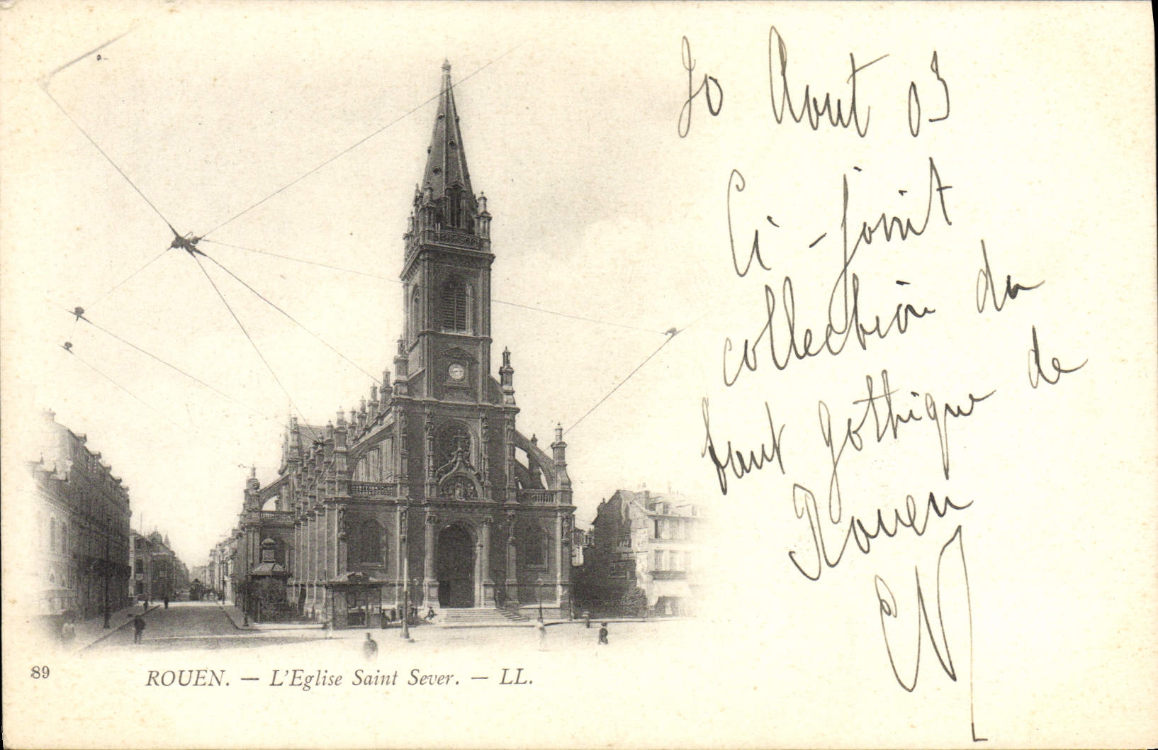 VINTAGE POSTCARD Rouen the Church Holy Sever