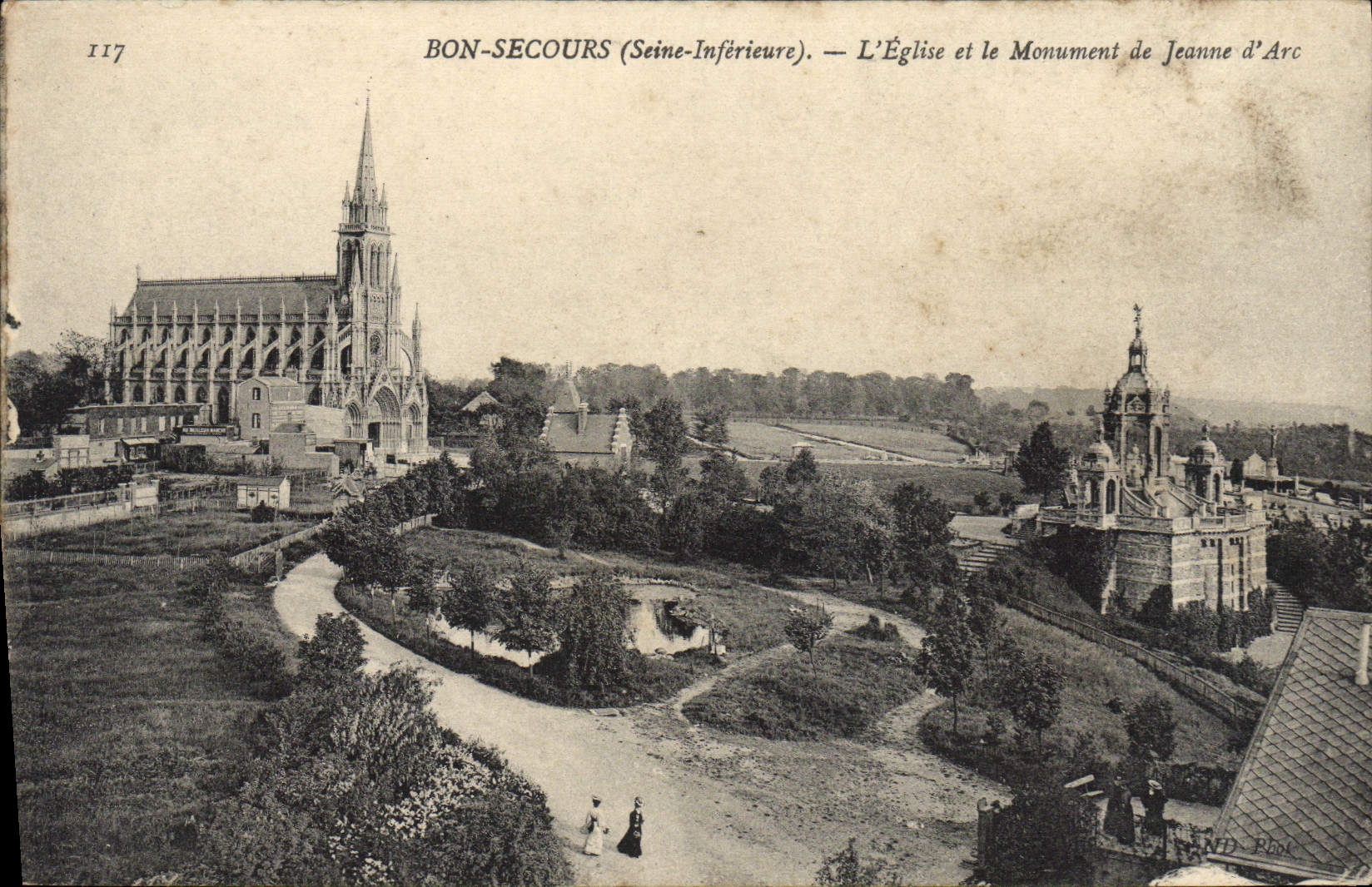 CPA Bon Secours L'Eglise Et Le Monument De Jeanne D'Arc