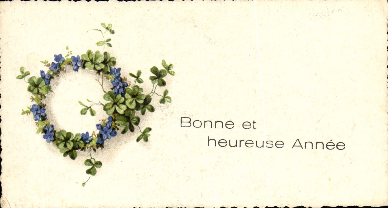 CPA Fantaisie Fleurs Bonne Et Heureuse Annee