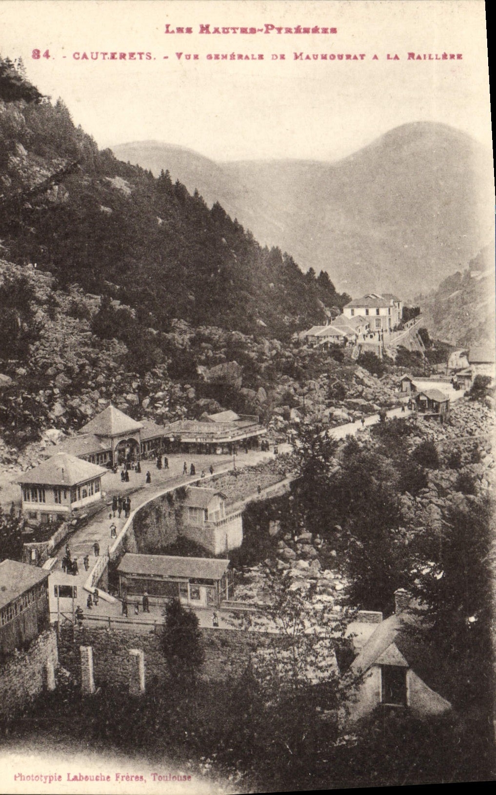 VINTAGE POSTCARD the Pyrenees Cauterets View of Maumourat to Raillere