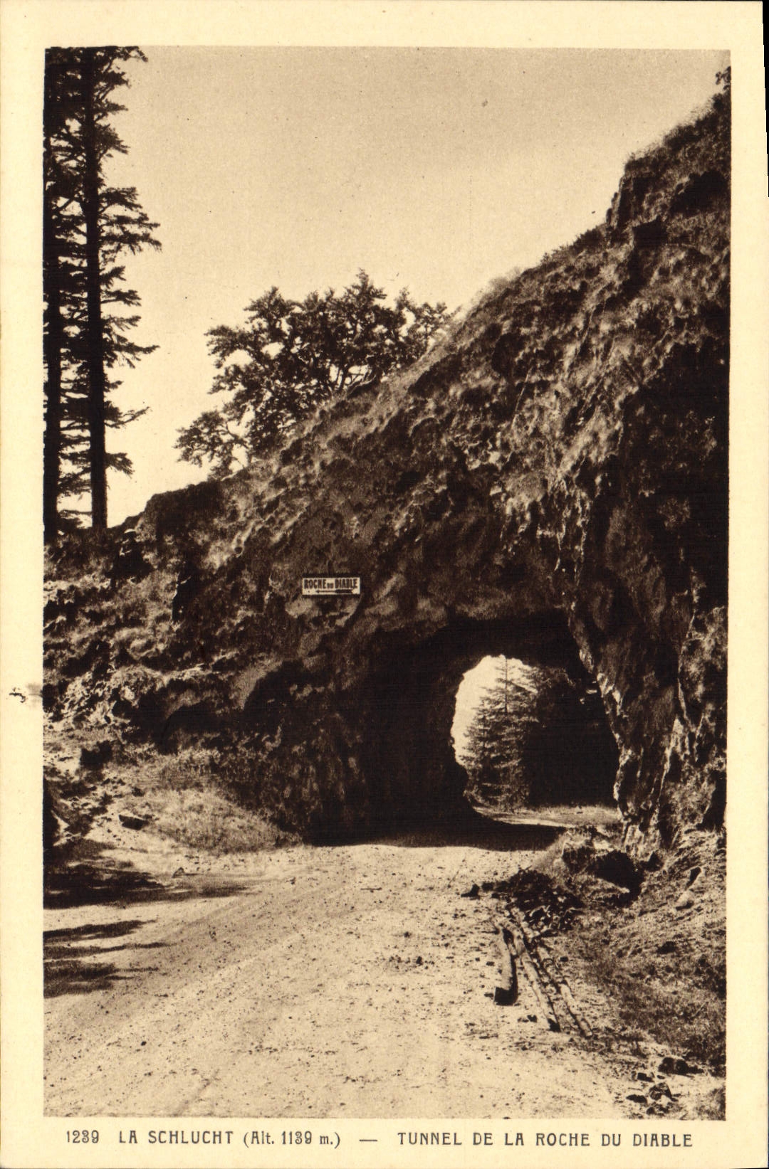 VINTAGE POSTCARD Schlucht Tunnel Of the Rock Of the Devil