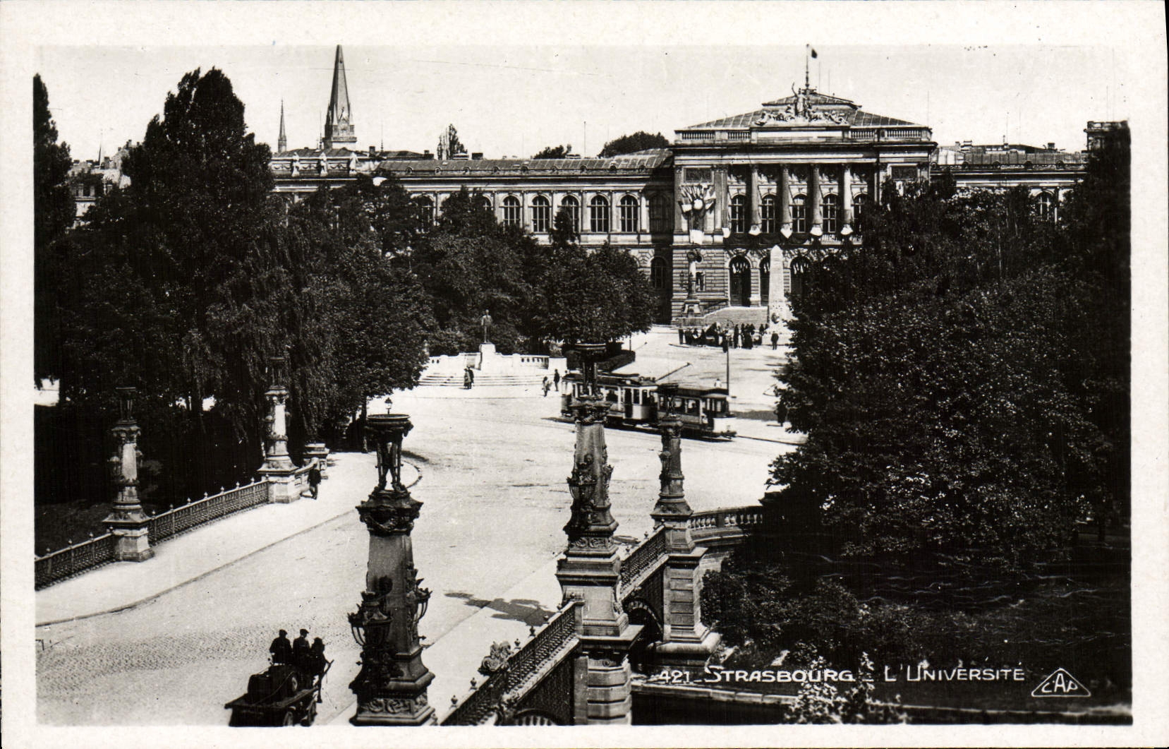POSTAL MODERNA Estrasburgo la tranvía de la universidad