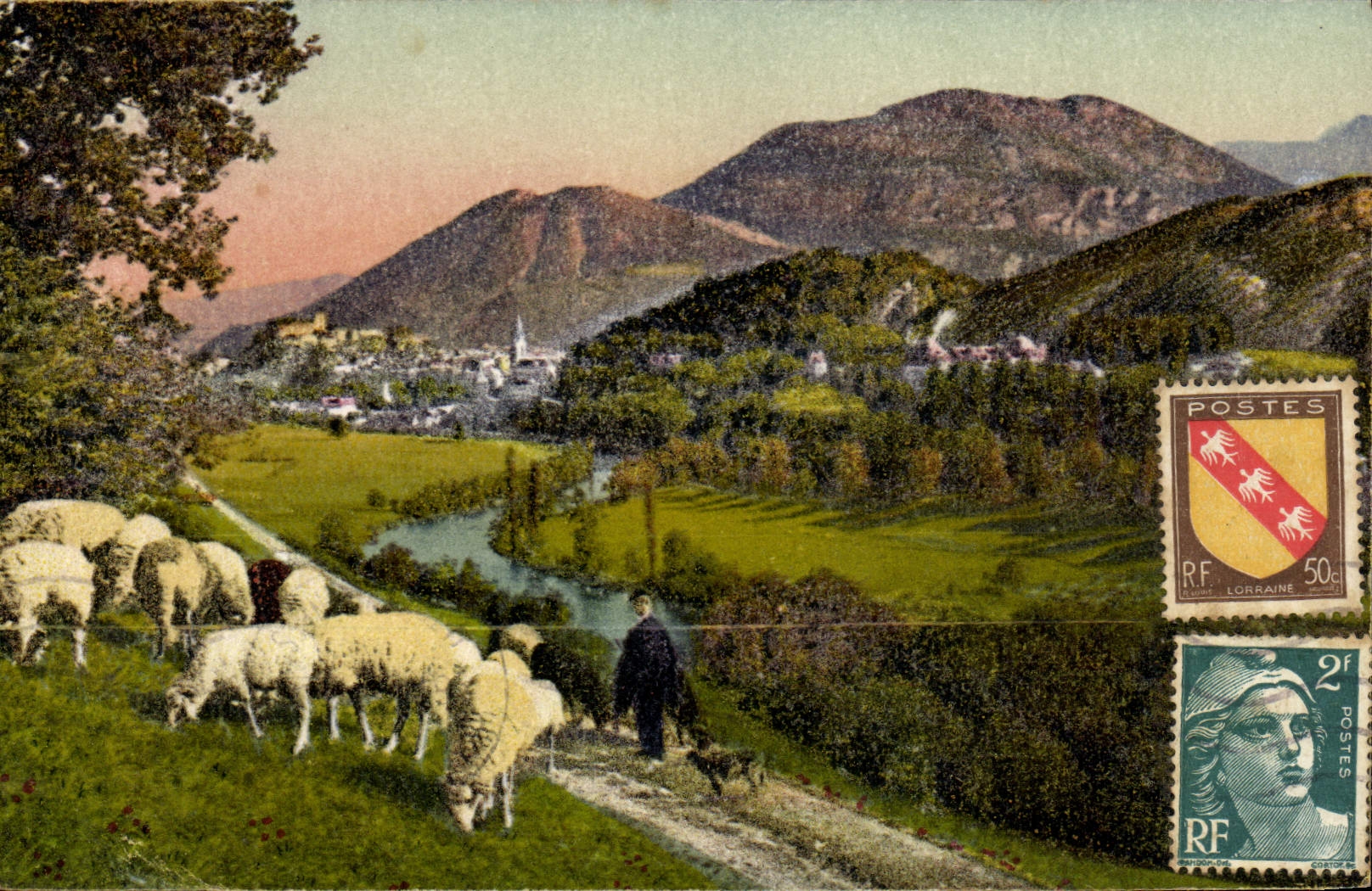 VINTAGE POSTCARD Heavy Valle And the Peak Of Jer Sheep