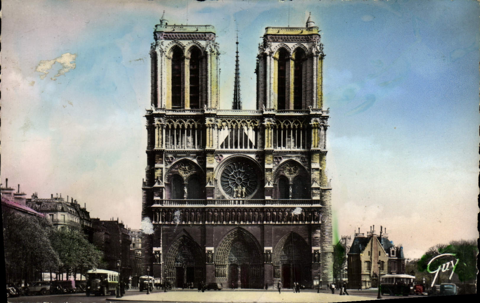 MODERN CARD Wonders Cathedral Notre Dame And the Paris Square