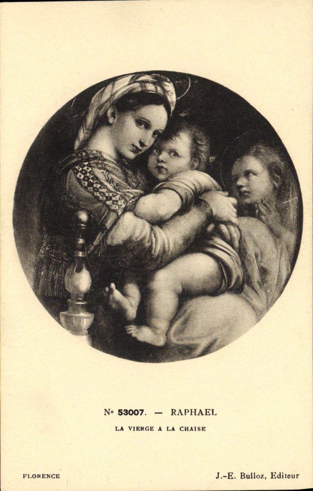 VINTAGE POSTCARD Raphael the virgin with the Chair