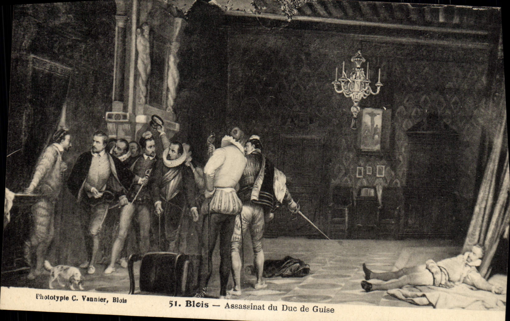 VINTAGE POSTCARD Blois Assassination Of the Duke Of Own way