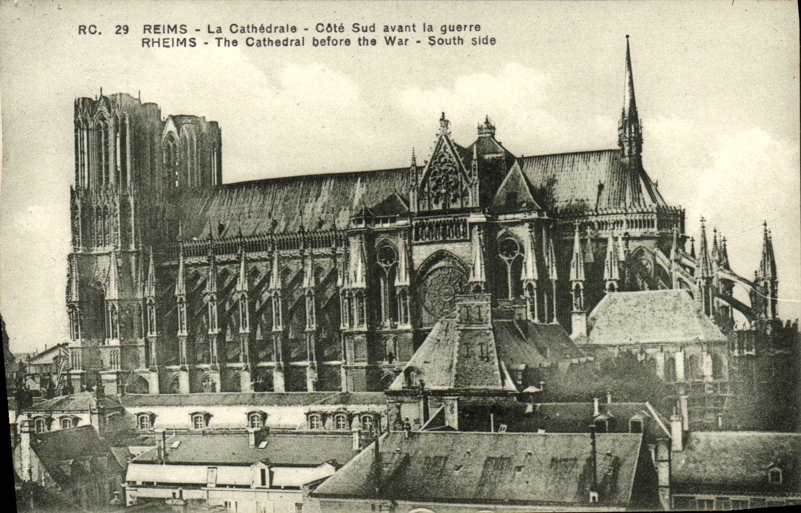 CPA Reims La Cathedrale Cote Sud Avant La Guerre