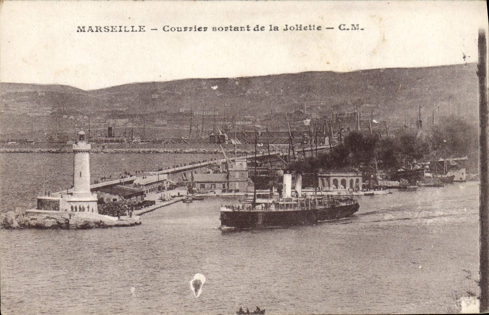 CPA Marseille Courrier Sortant De la Joliette Bateau