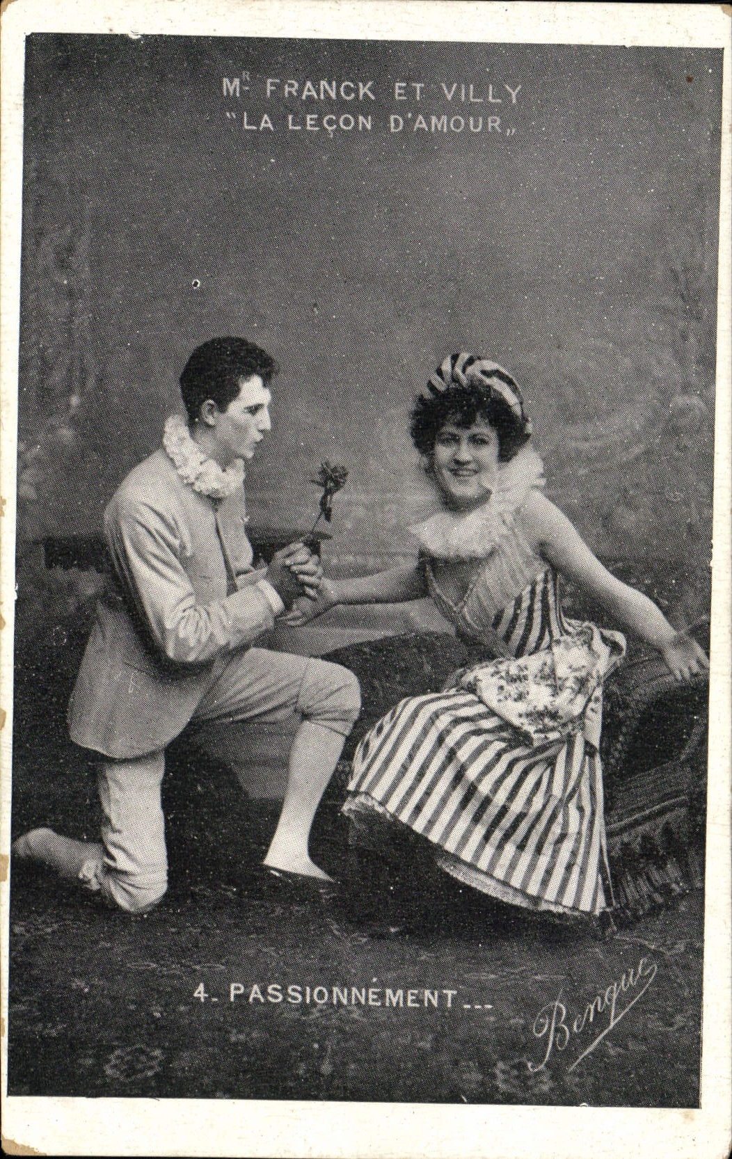 VINTAGE POSTCARD Franck And Villy the Lesson Of love