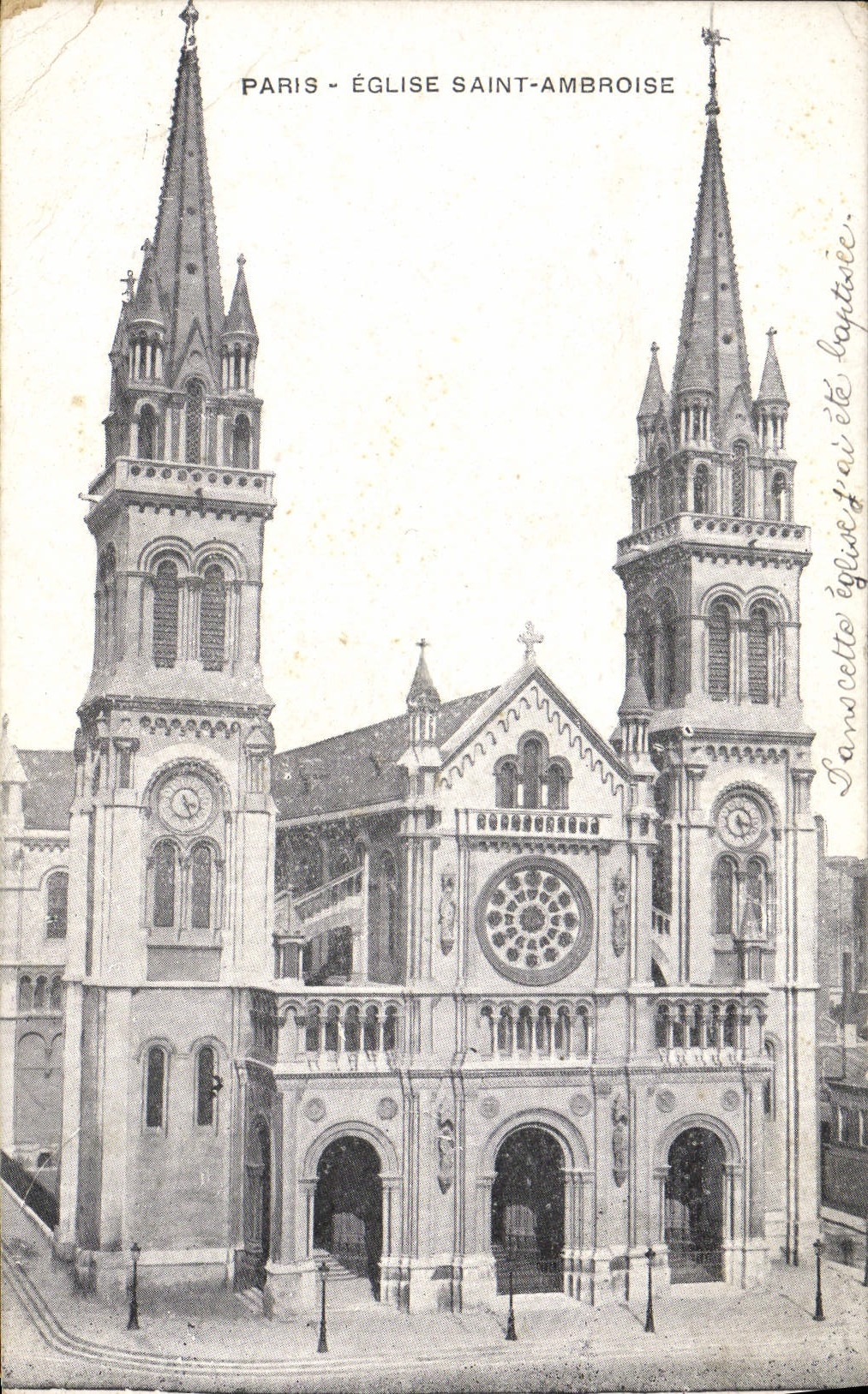 VINTAGE POSTCARD Paris Church Saint Ambroise