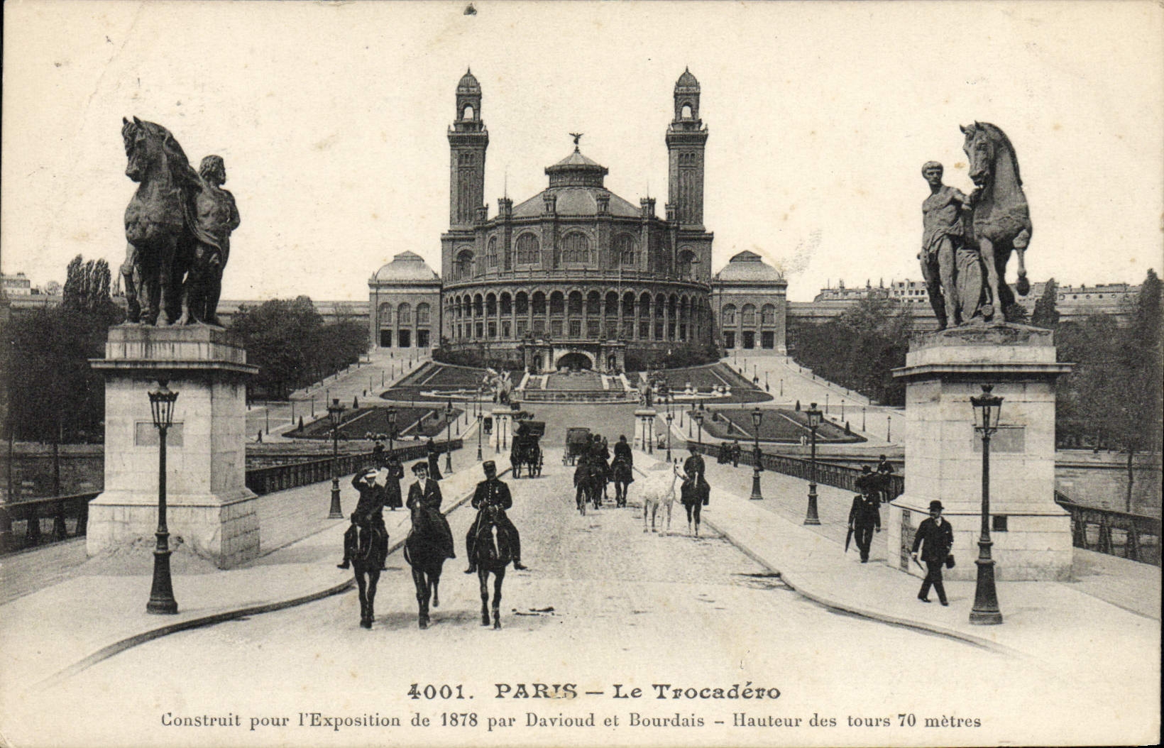 VINTAGE POSTCARD Paris Trocadero Hippisme Horse