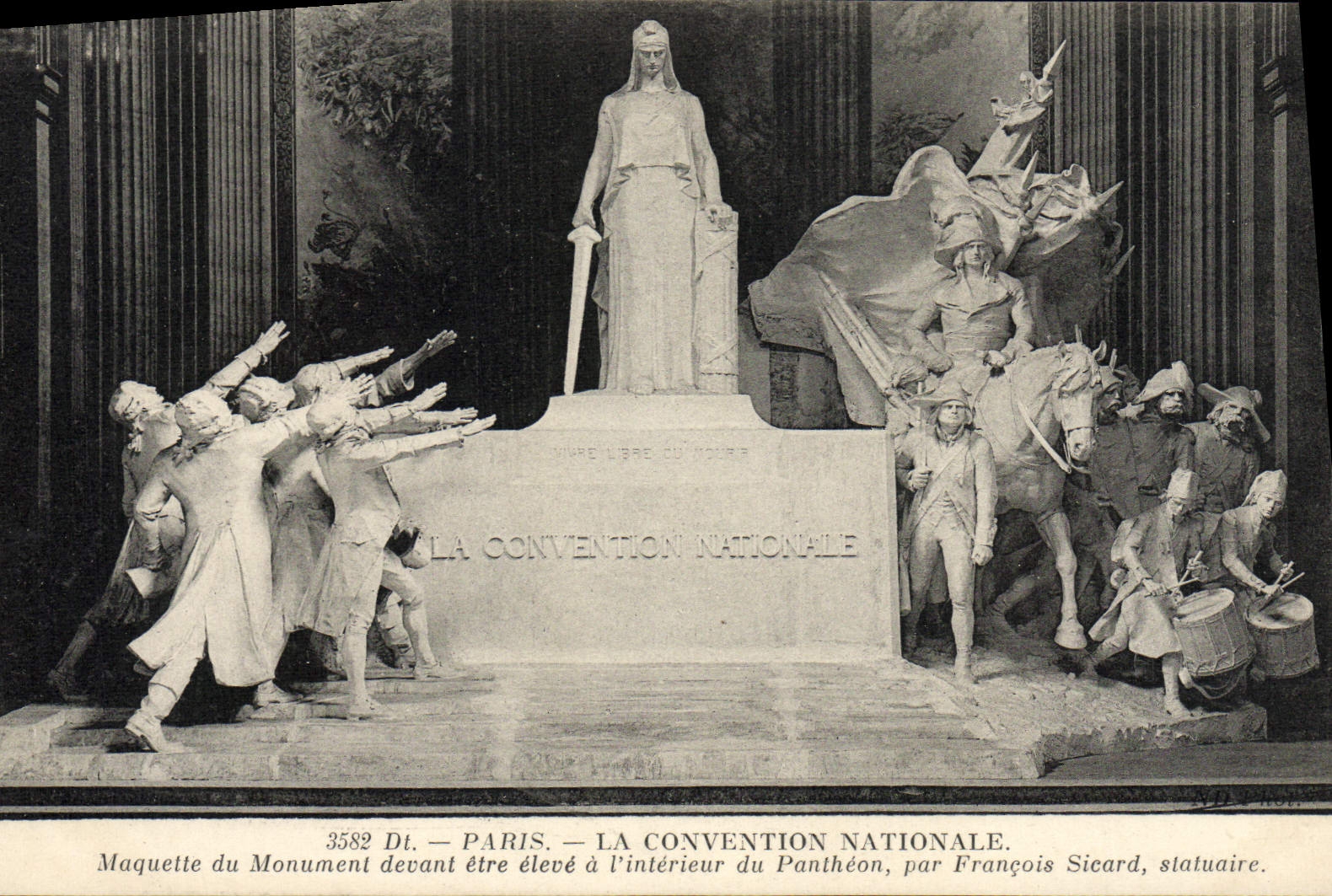 VINTAGE POSTCARD Paris National Convention Model of the monument