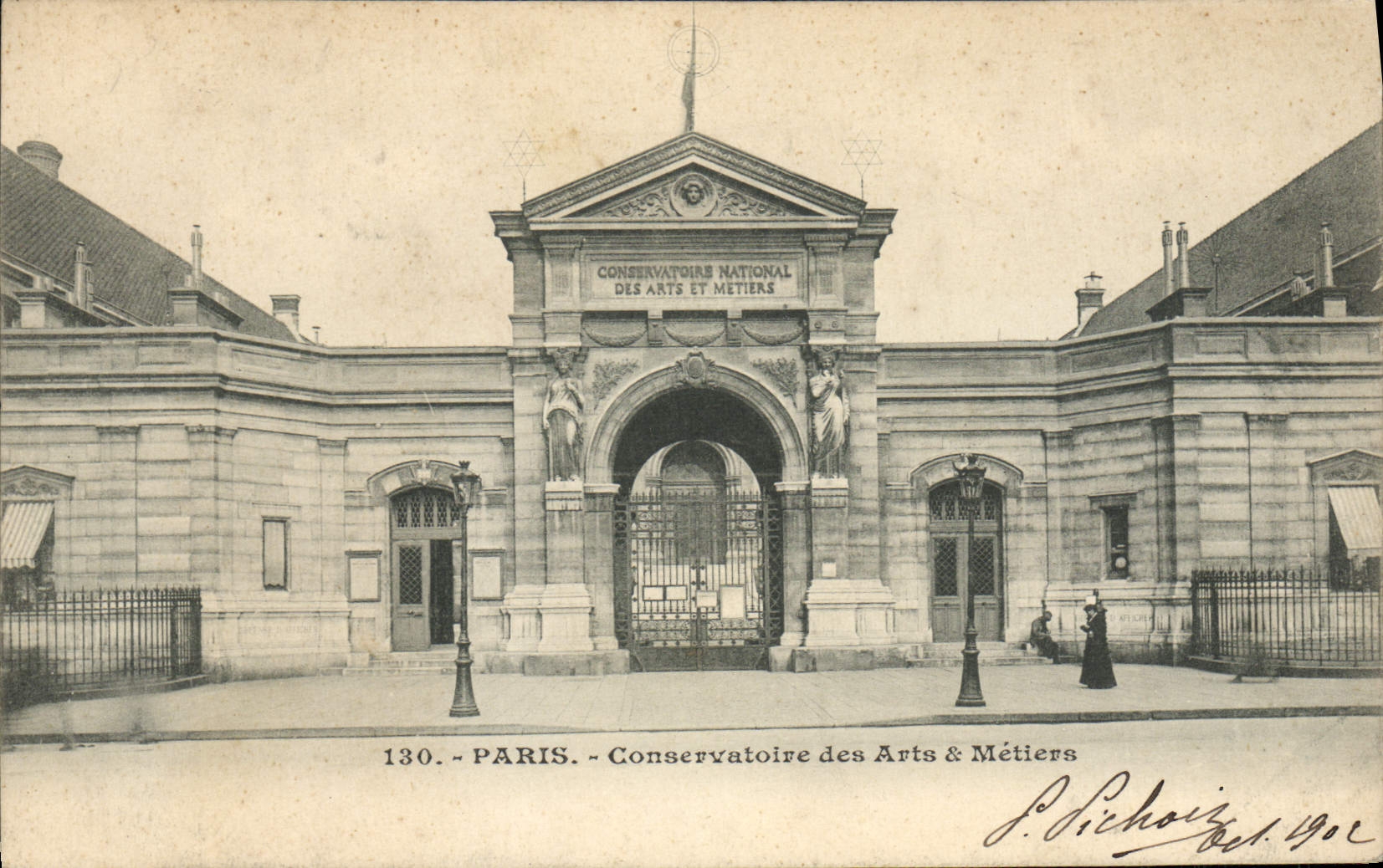 VINTAGE POSTCARD Conservatory Paris Of Arts Trades