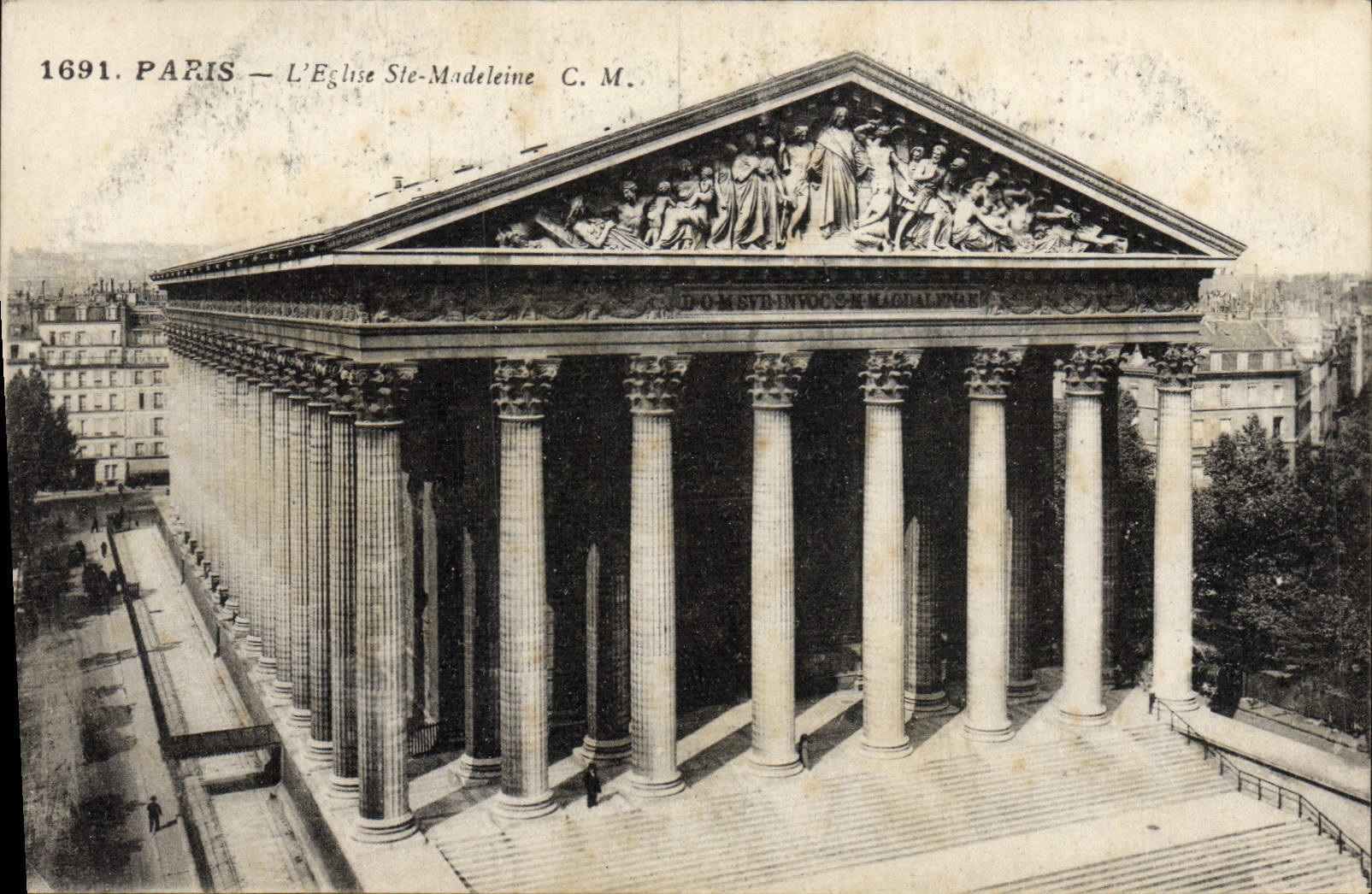 VINTAGE POSTCARD Paris the Church co. Madeleine