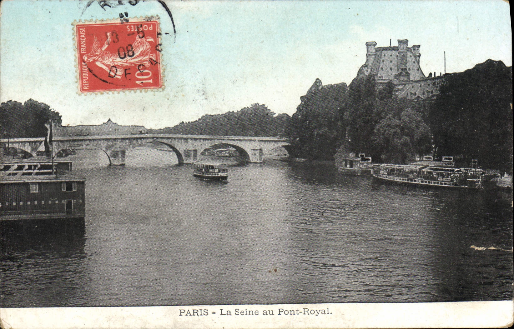 CPA Paris La Seine Au Pont Royal