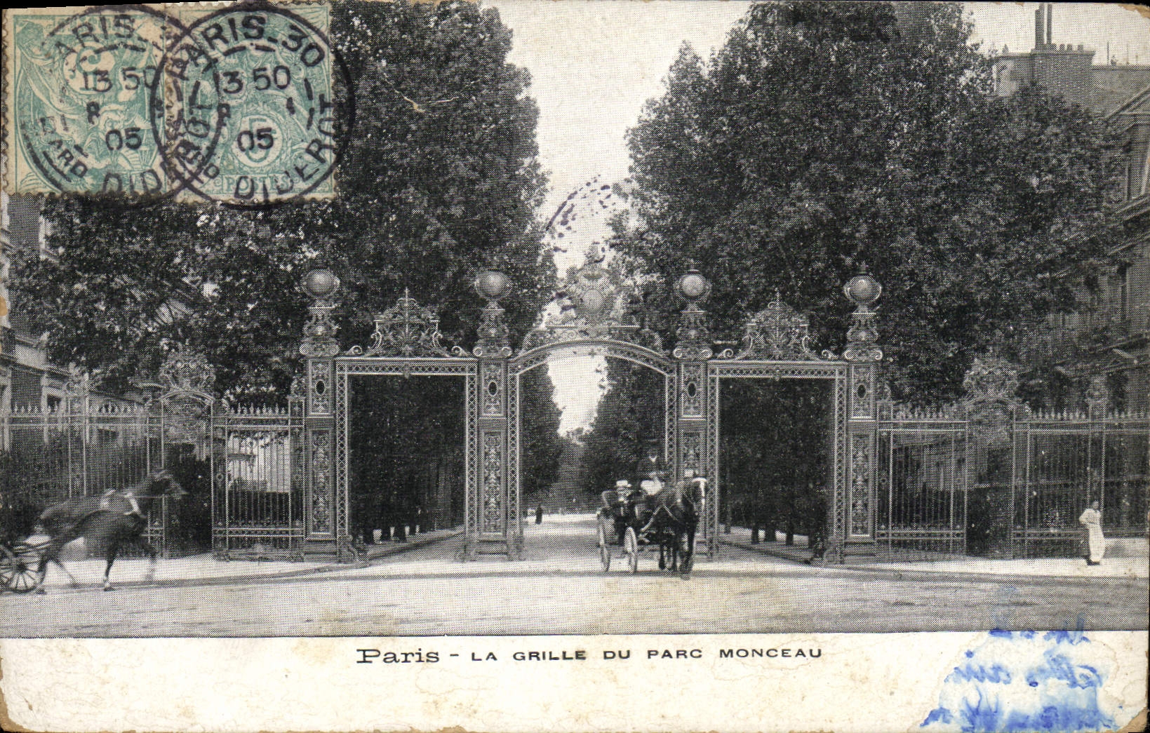 CPA Paris La Grille Du parc Monceau