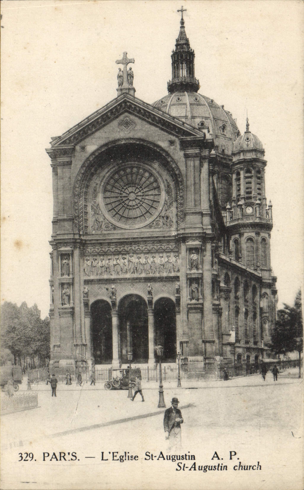 VINTAGE POSTCARD Paris the Church St Augustin