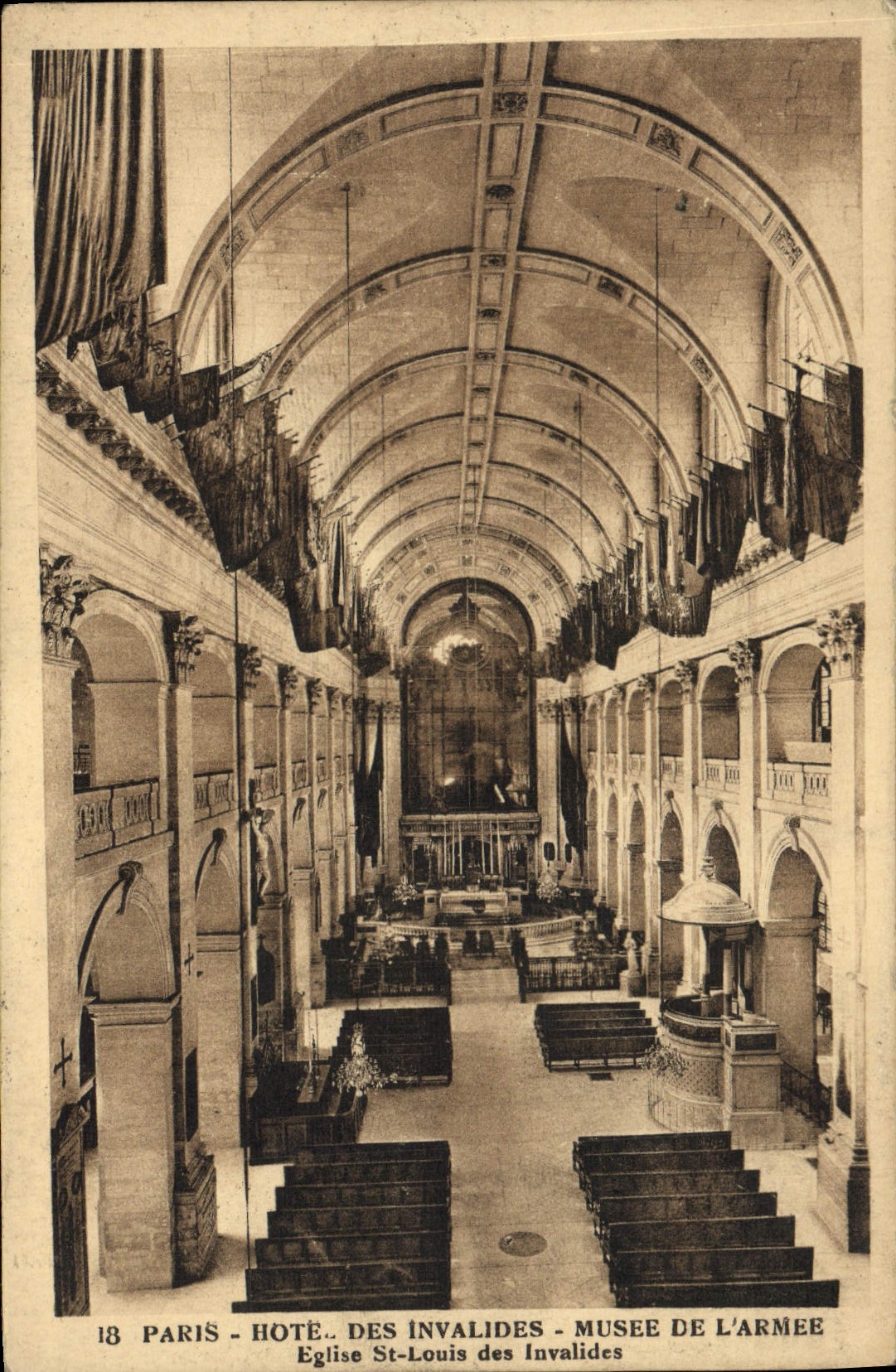 VINTAGE POSTCARD Paris Hotel of the Invalids Museum of the army Church St louis of the Invalids