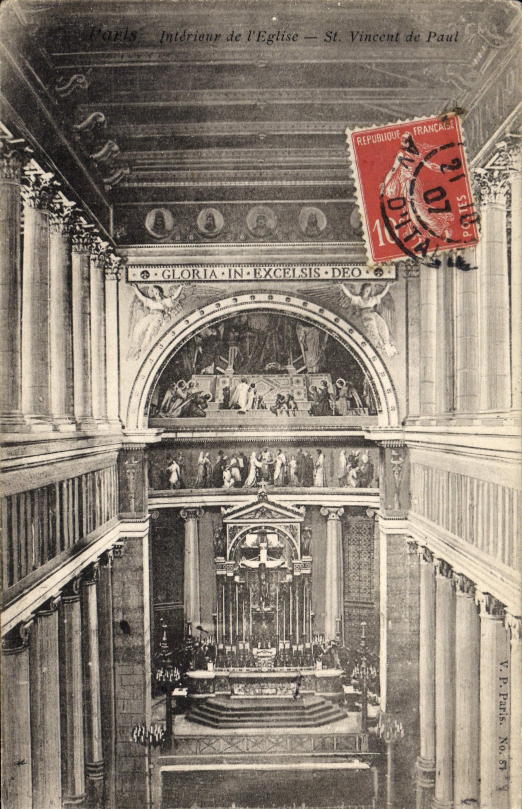 CPA Paris Interieur de l'eglise St Vincent de paul 
