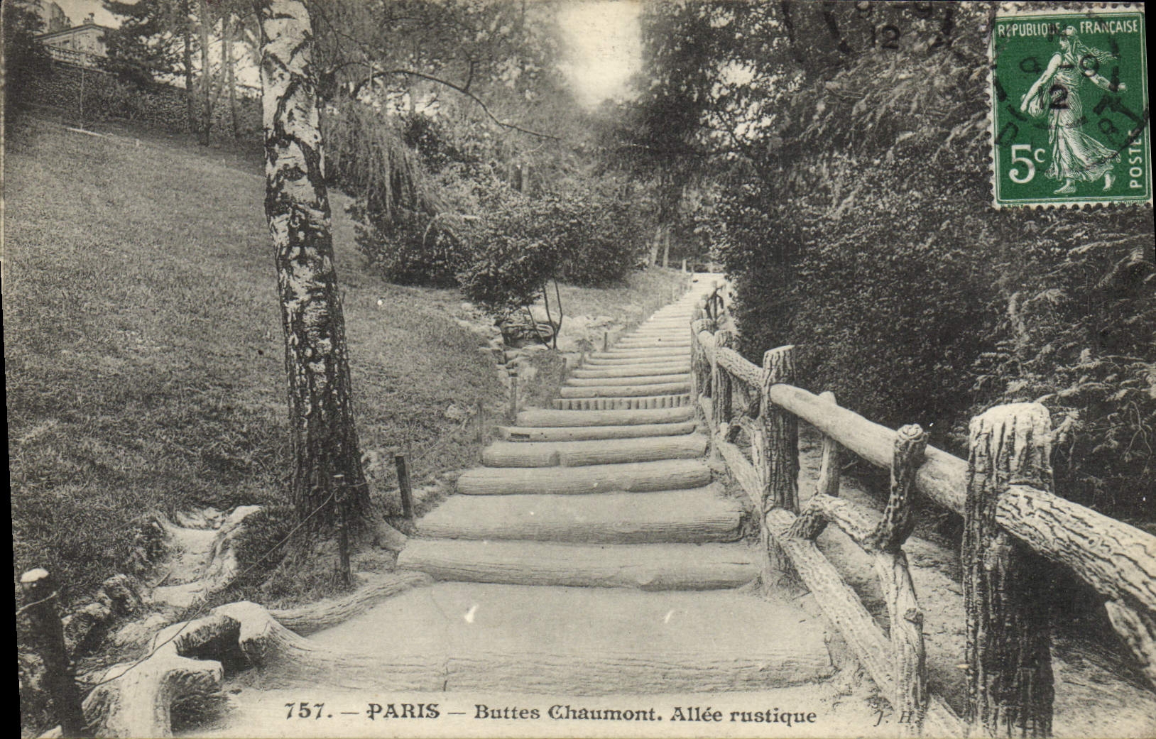 VINTAGE POSTCARD Paris Rustic Chaumont Hillocks Gone