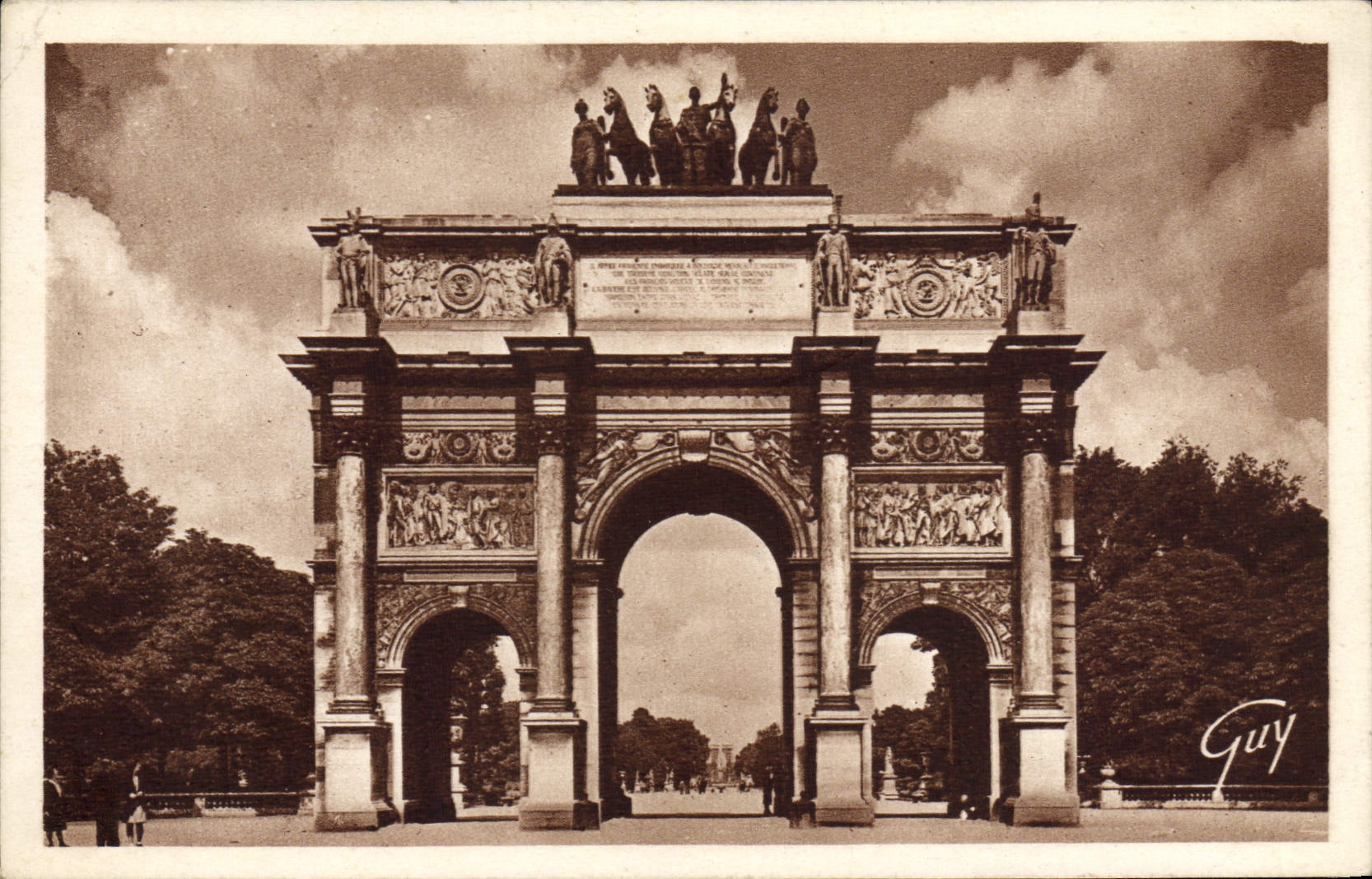 POSTAL París de la VENDIMIA y sus maravillas Arc de Triomphe