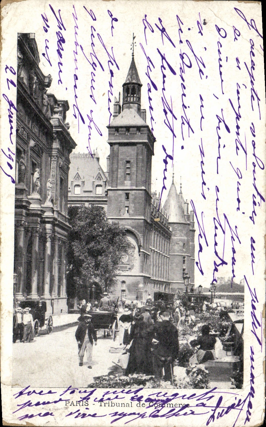 CPA Paris Tribunal de Commerce Marche aux fleurs Petits Metiers