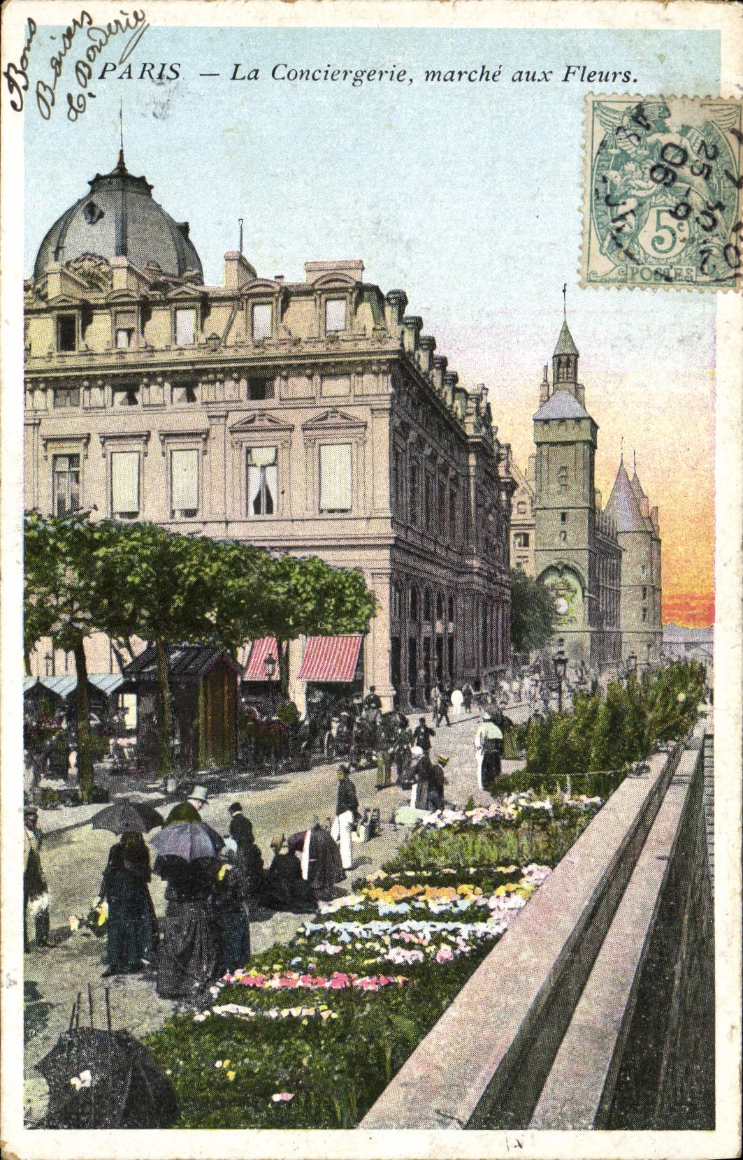 CPA Paris La Conciergerie Marche Aux Fleurs