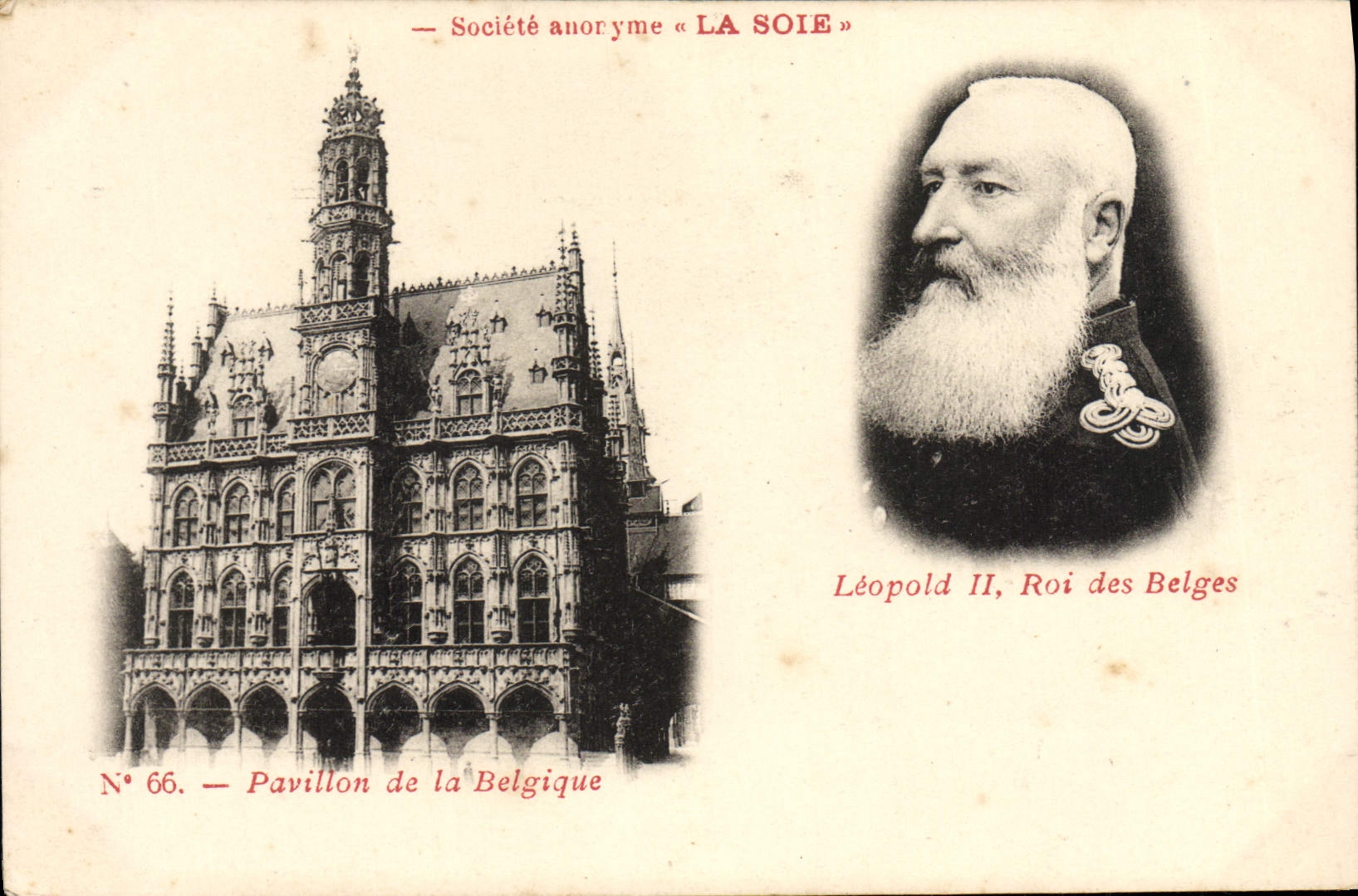 VINTAGE POSTCARD Paris House of Belgium Leopold II King of the Belgians