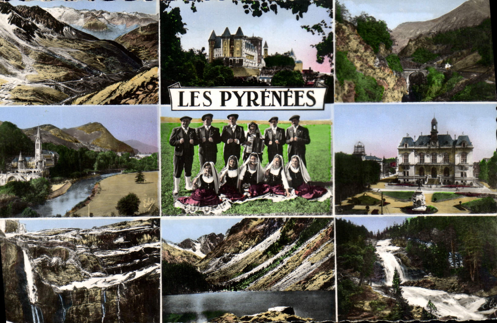 MODERN CARD the Pyrenees Road of Tourmalet the castle the basilica Heavy Napoleon Bridge