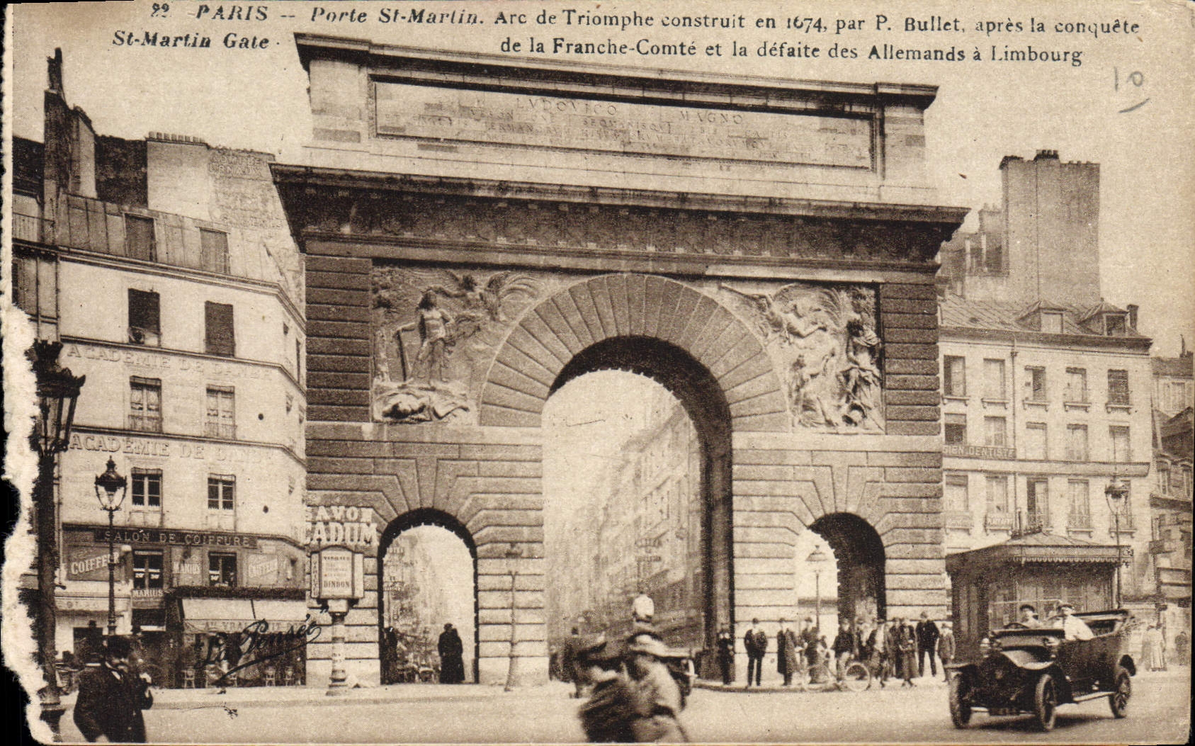 CPA Paris Porte St Martin Arc de Triomphe