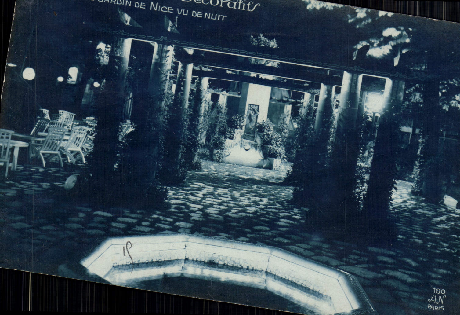 CPA Paris Exposition des Arts Decoratifs Le jardin de Nice vu de nuit 
