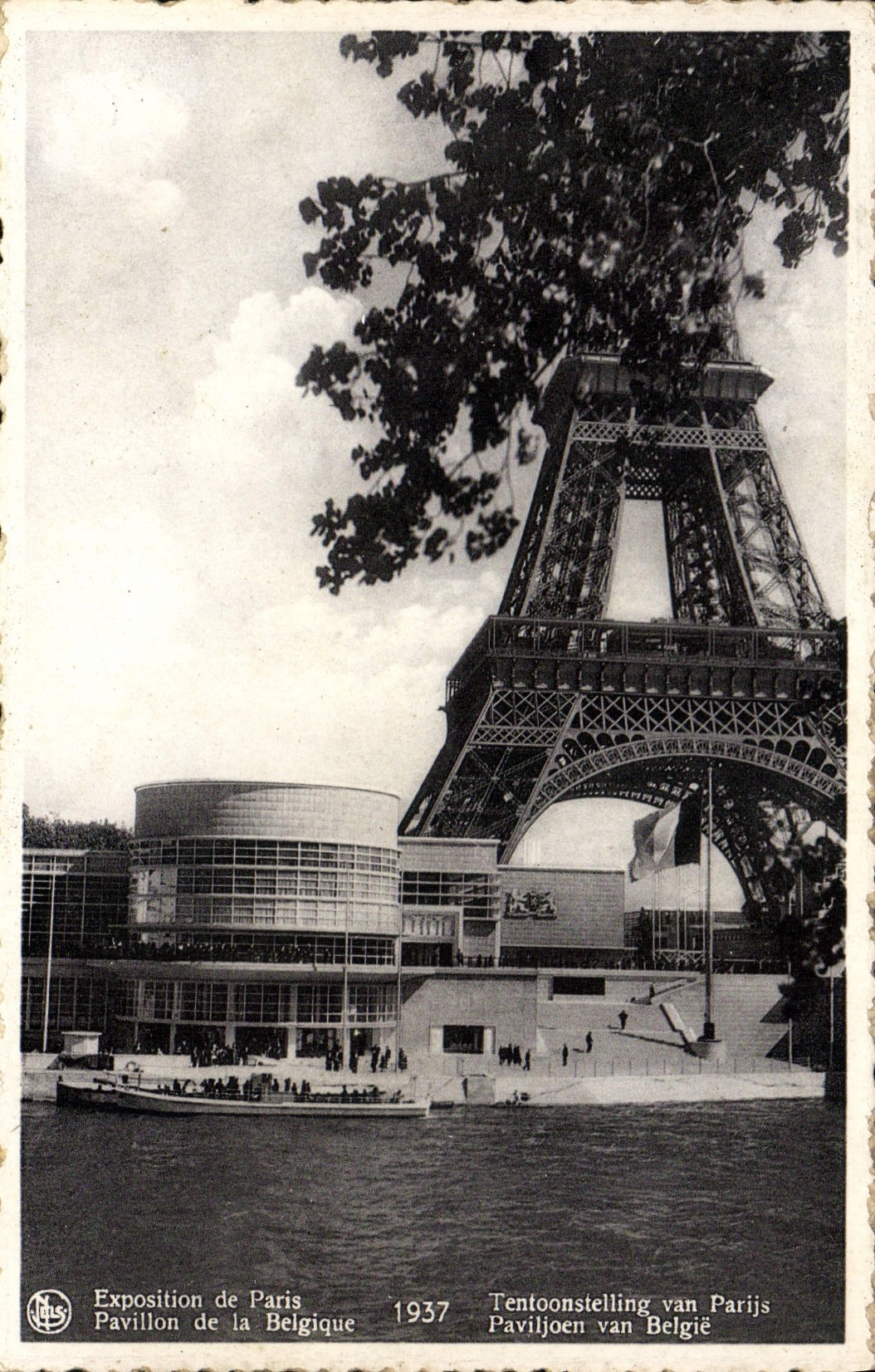 CPA Paris Exposition de Paris Pavillon de la Belgique Tour Eiffel