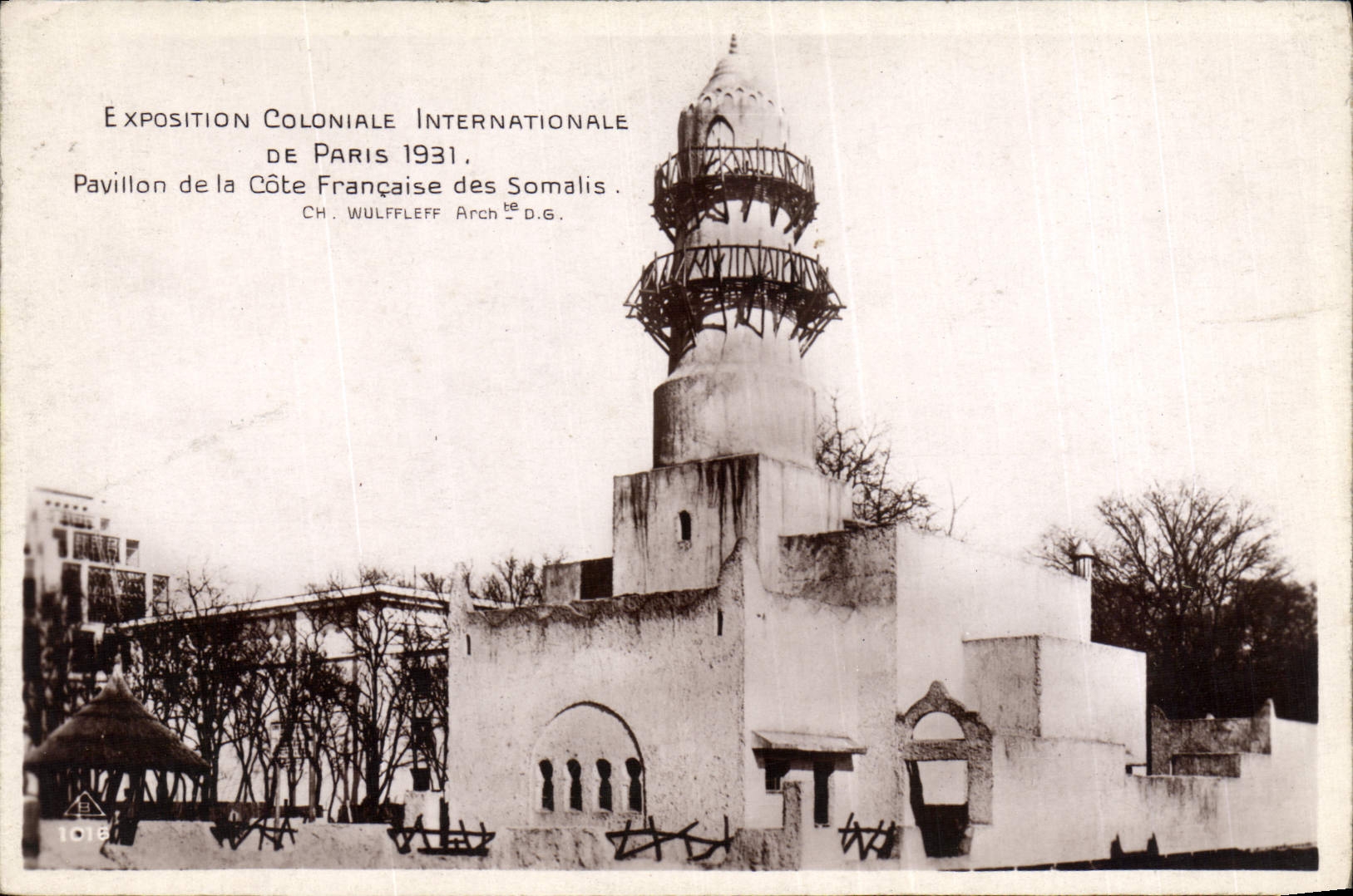 VINTAGE POSTCARD Paris Fair Colonial International Of Paris 1931 House of the French Dimension of Somalis