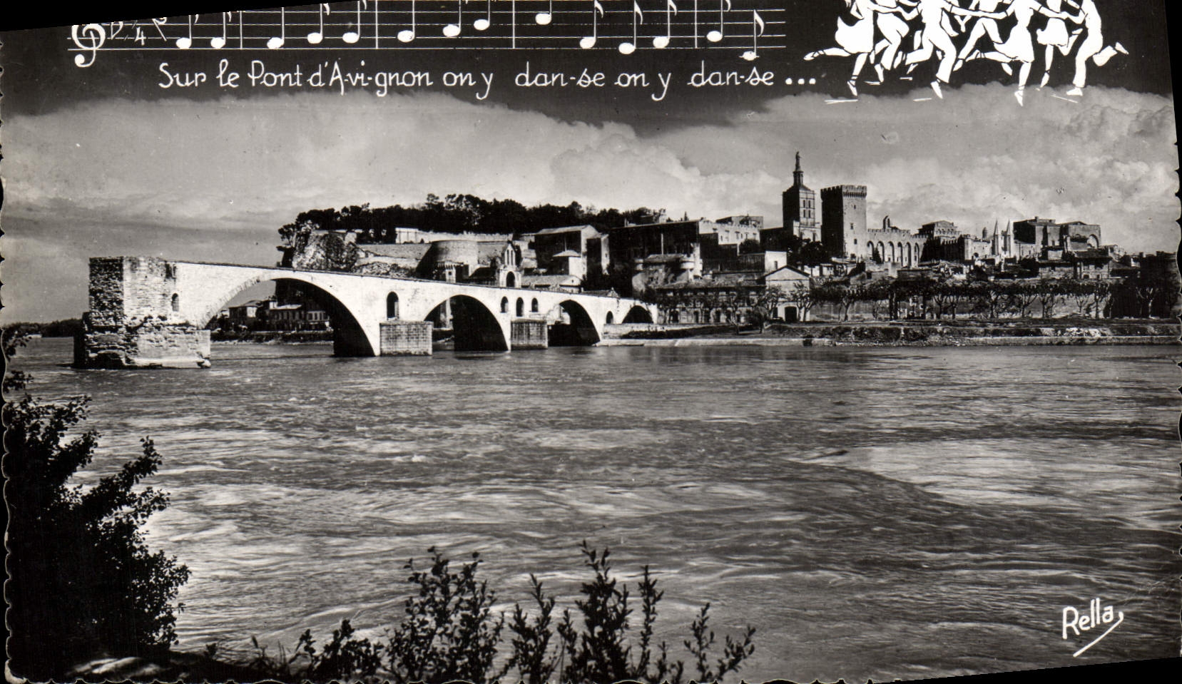 POSTAL MODERNA Avignon el puente santo Benezet y el paladar de los papas