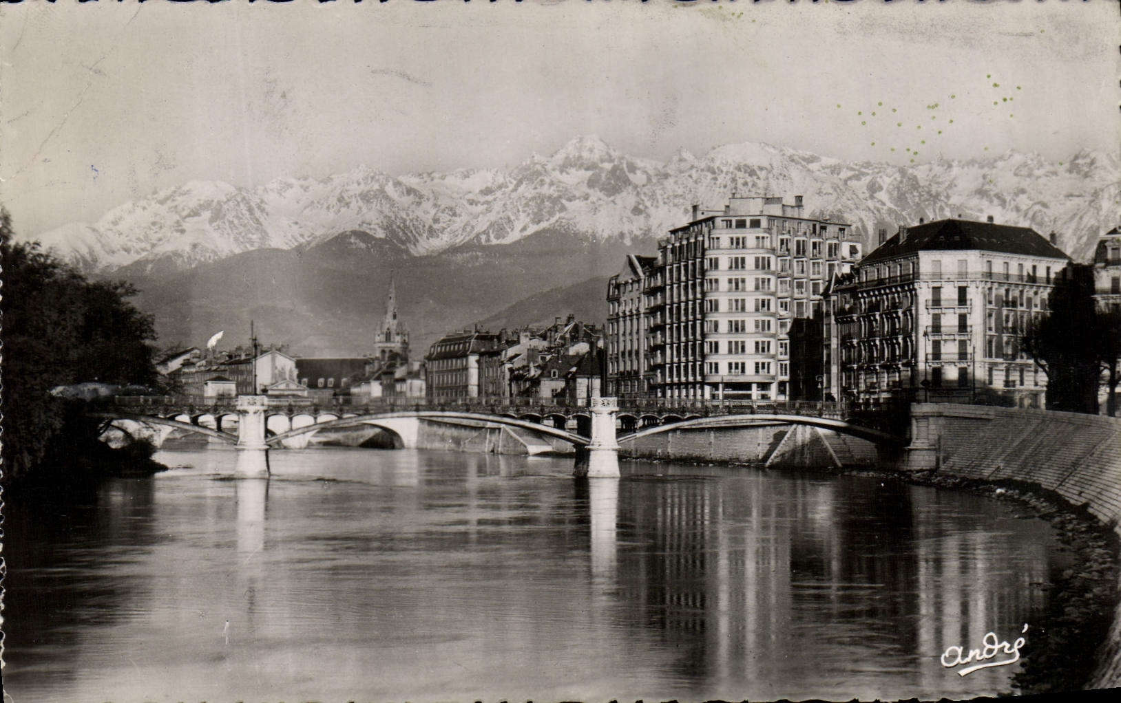 POSTAL MODERNA puente de Grenoble de la puerta de Francia y de las montan@as