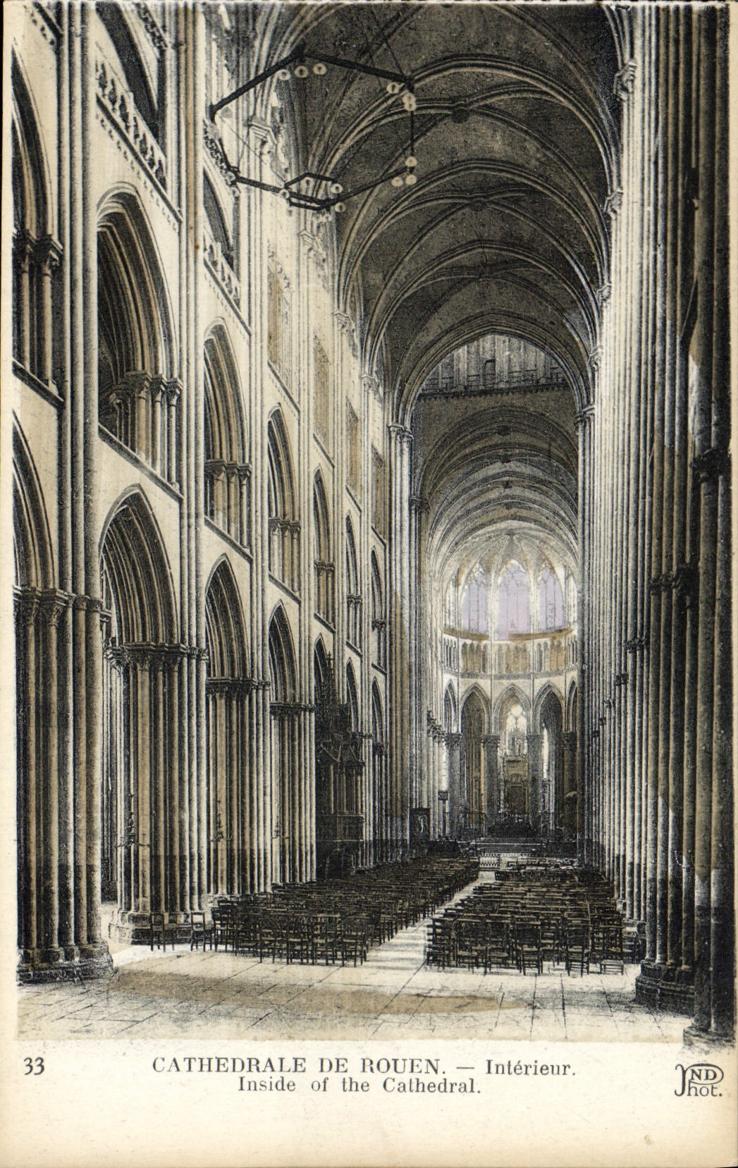 VINTAGE POSTCARD Rouen Cathedral Of Interior