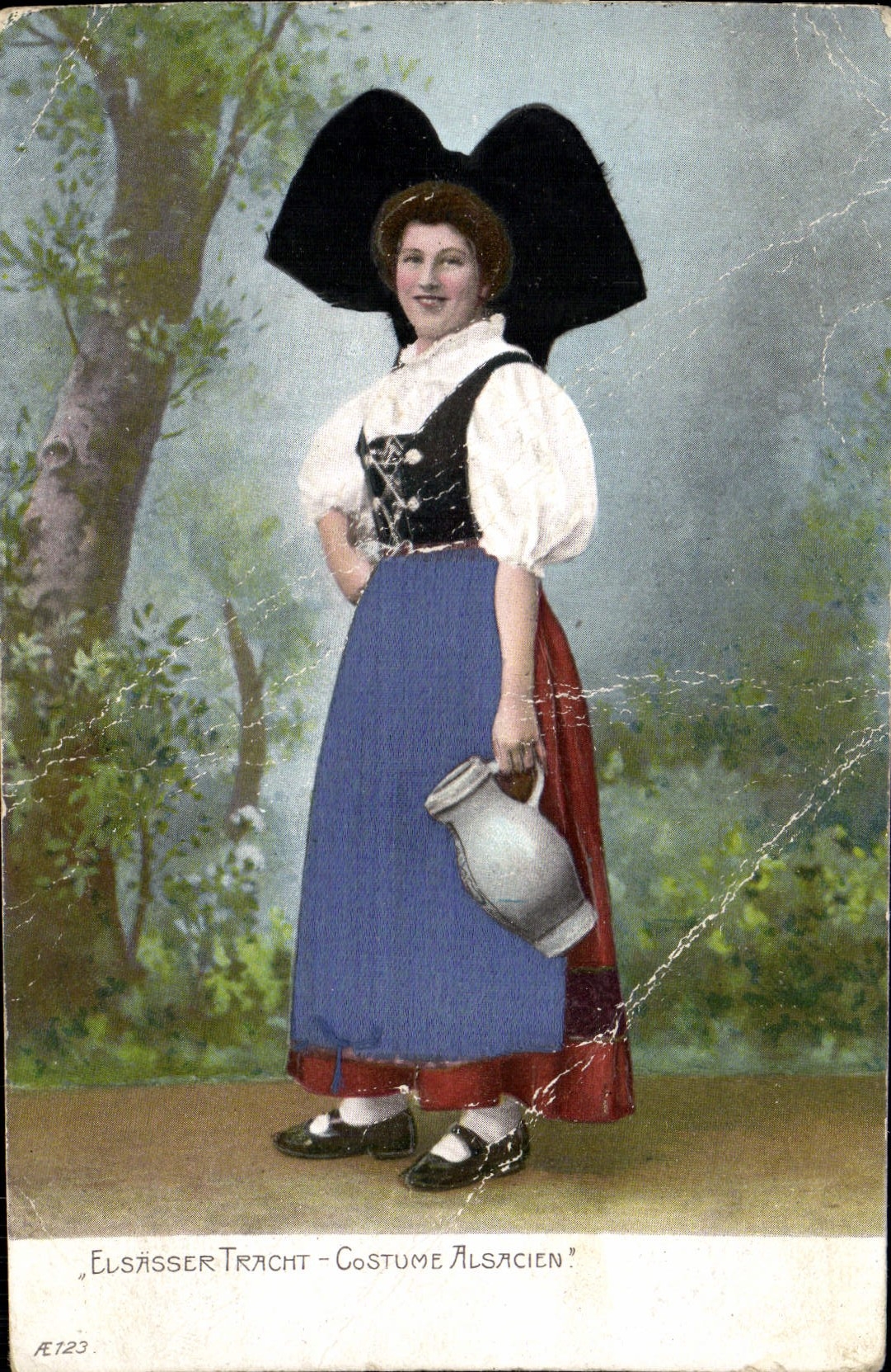 VINTAGE POSTCARD Alsatian Costume Woman Folklore