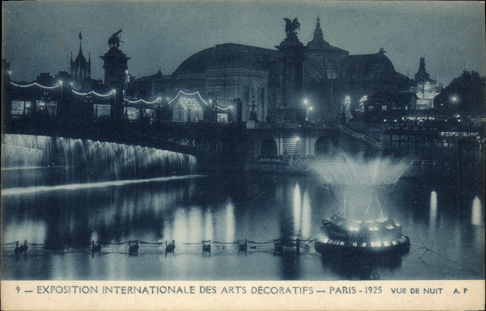 La exposición internacional de París de la POSTAL de la VENDIMIA de los artes decorativos Vued 1925 E daña