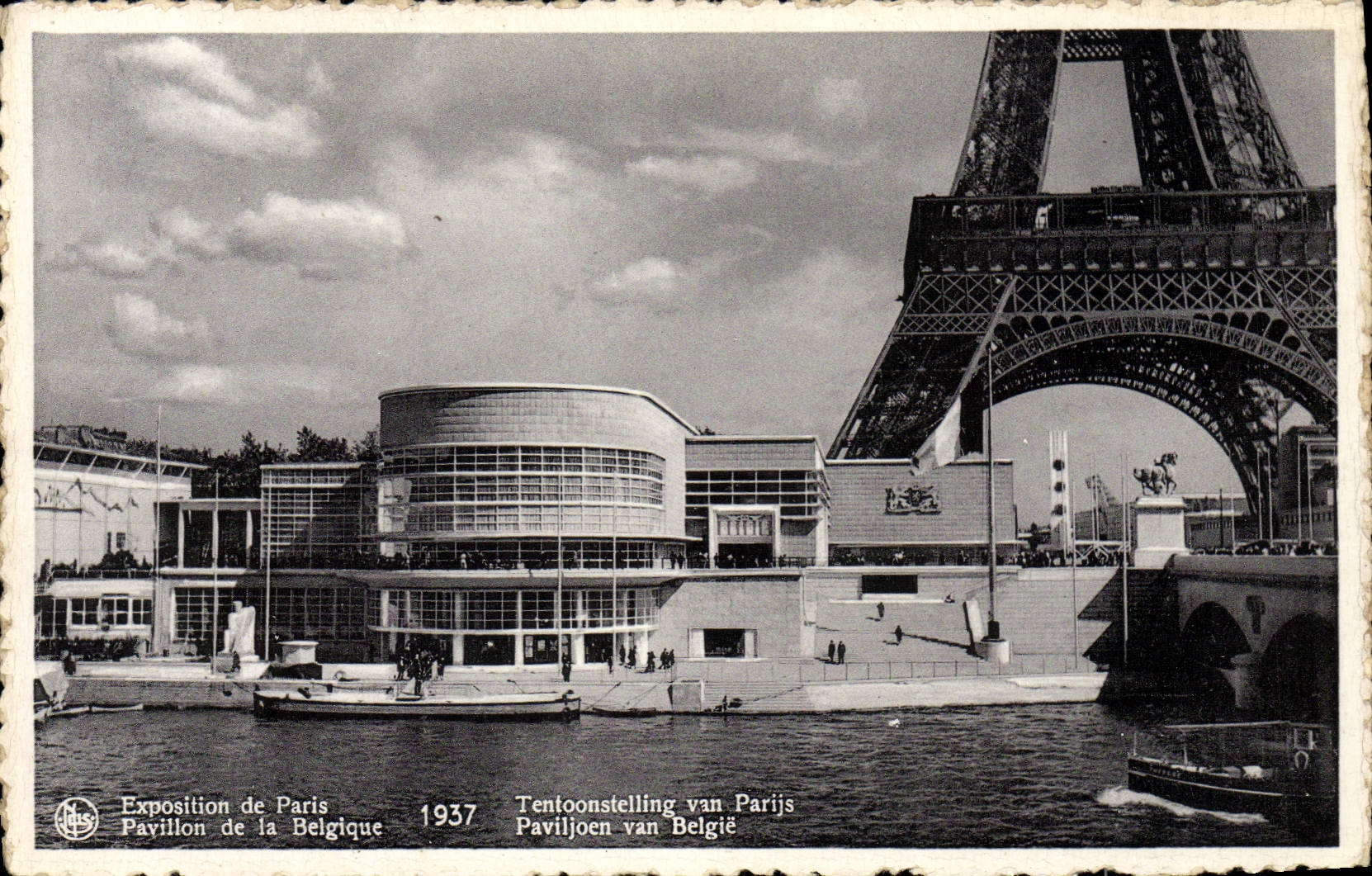 CPA Paris Exposition Pavillon de la Belgique Tour Eiffel 