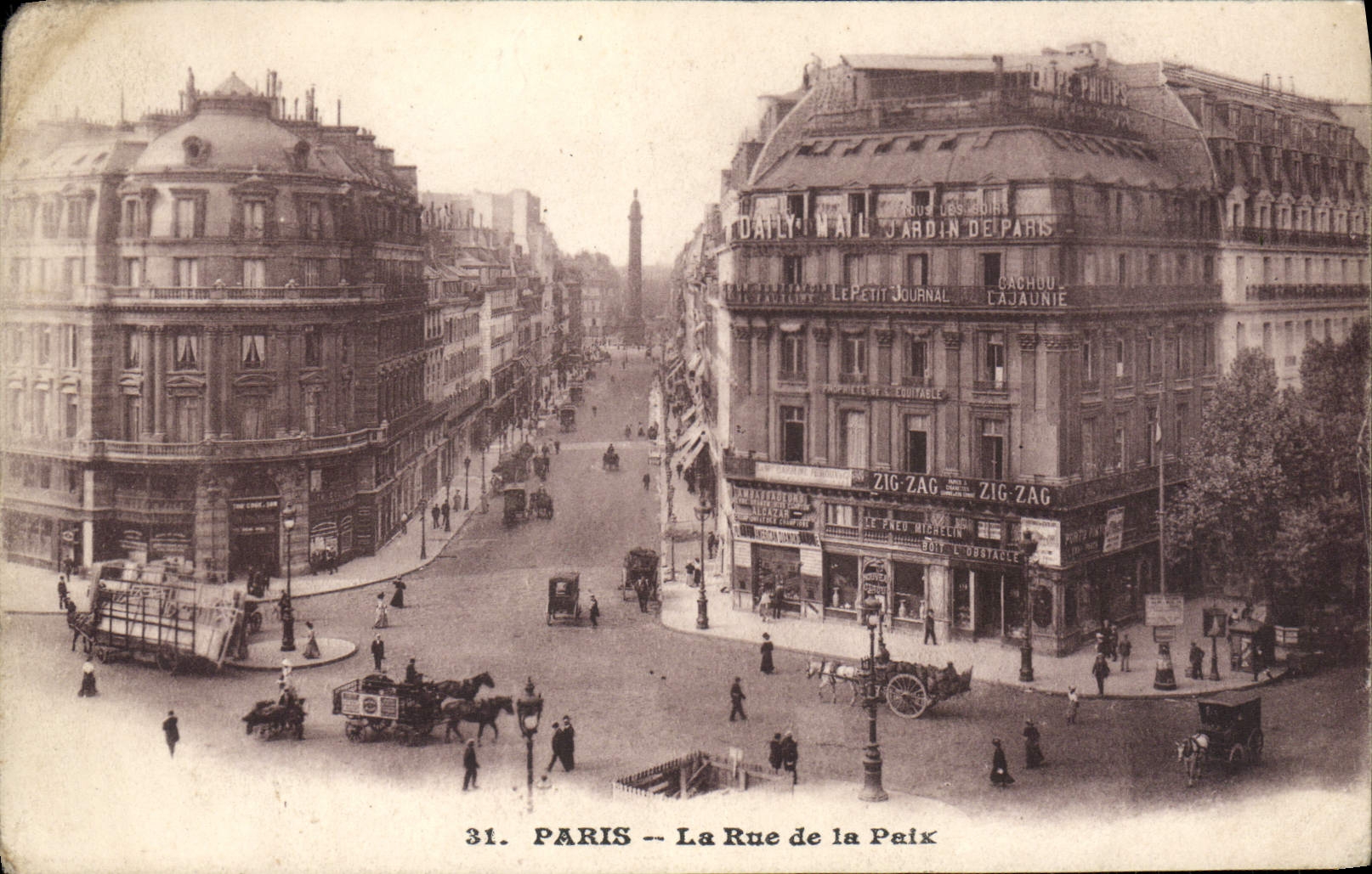 VINTAGE POSTCARD Paris the street of Peace