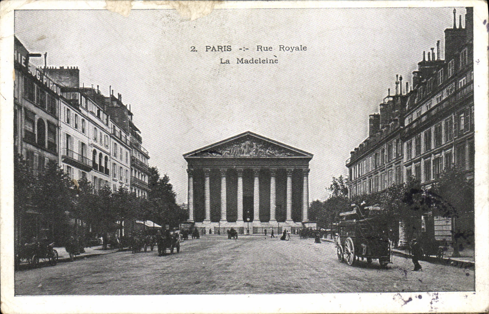 VINTAGE POSTCARD Paris Royal Street the Madeleine