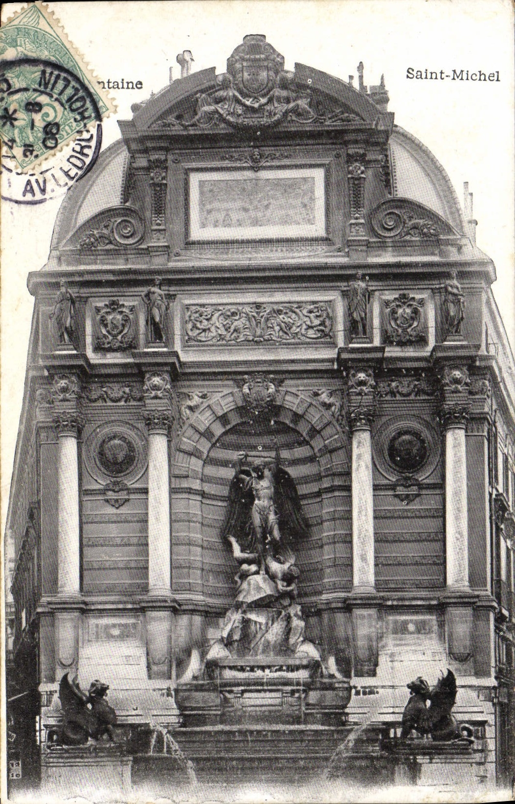 VINTAGE POSTCARD Paris Saint Michel