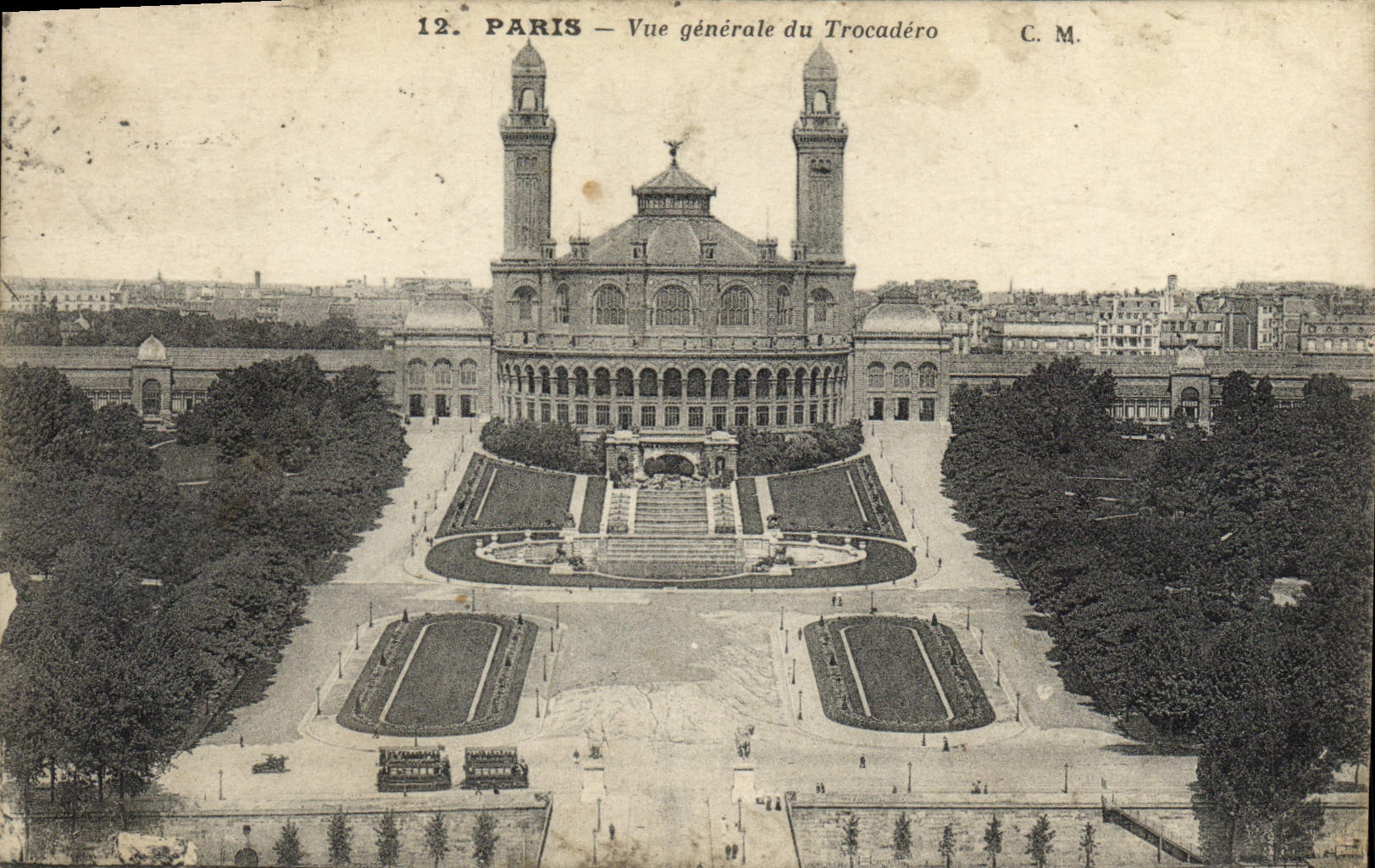 VINTAGE POSTCARD Paris View of Trocadero