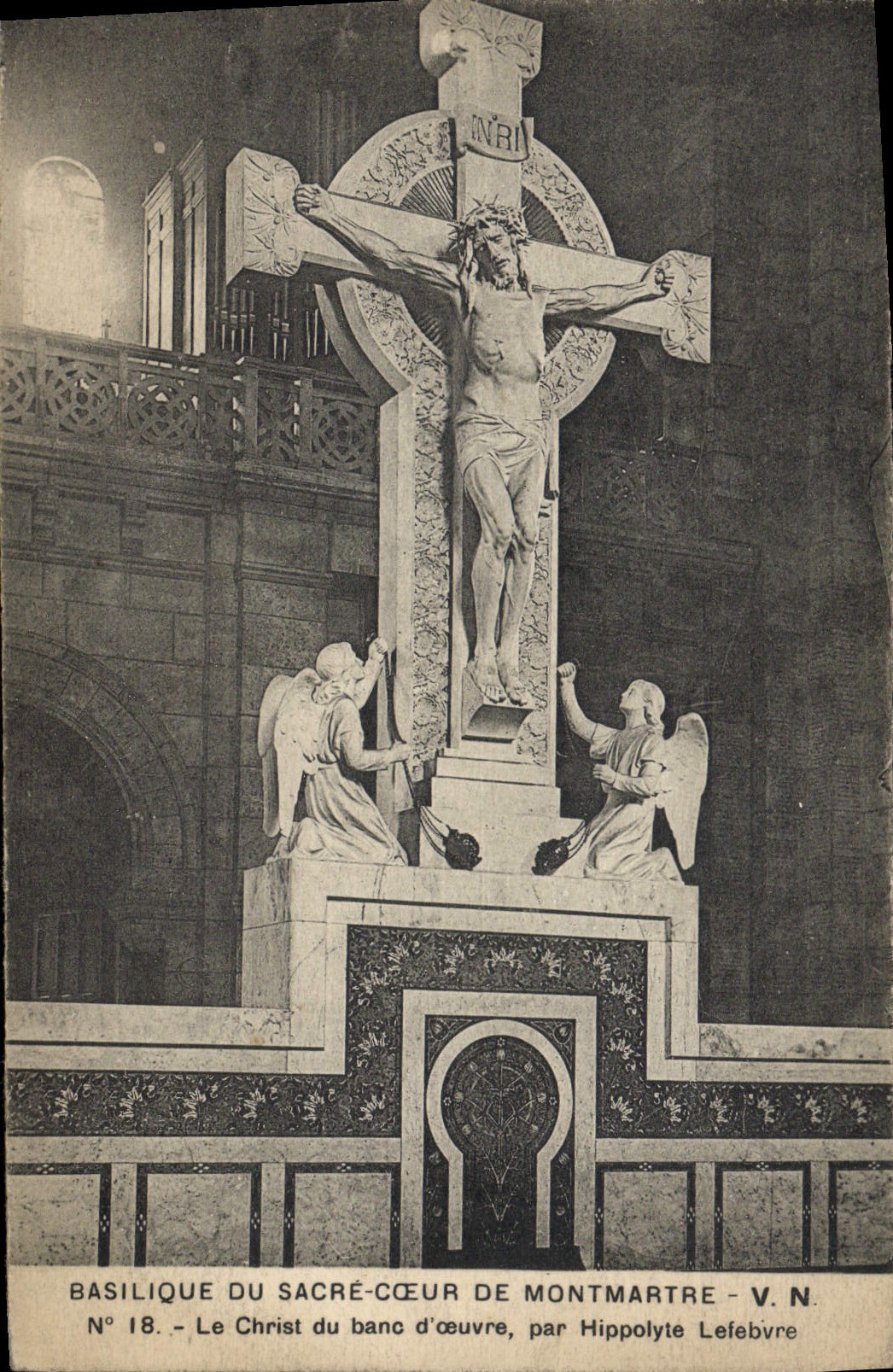 VINTAGE POSTCARD Paris Basilica Of the Sacring Heart De Montmartre the Christ of the churchwarden's pew by Hippolyte Lefebvre