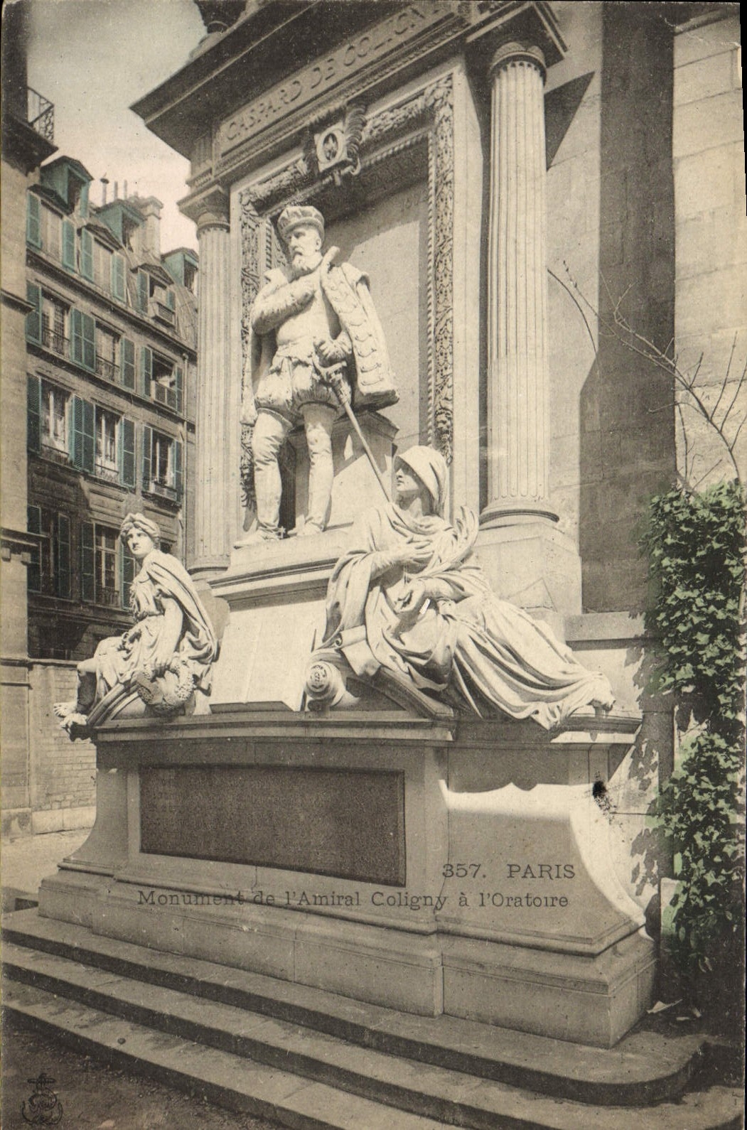 CPA Paris Monument de l'amiral Coligny a l'oratoire