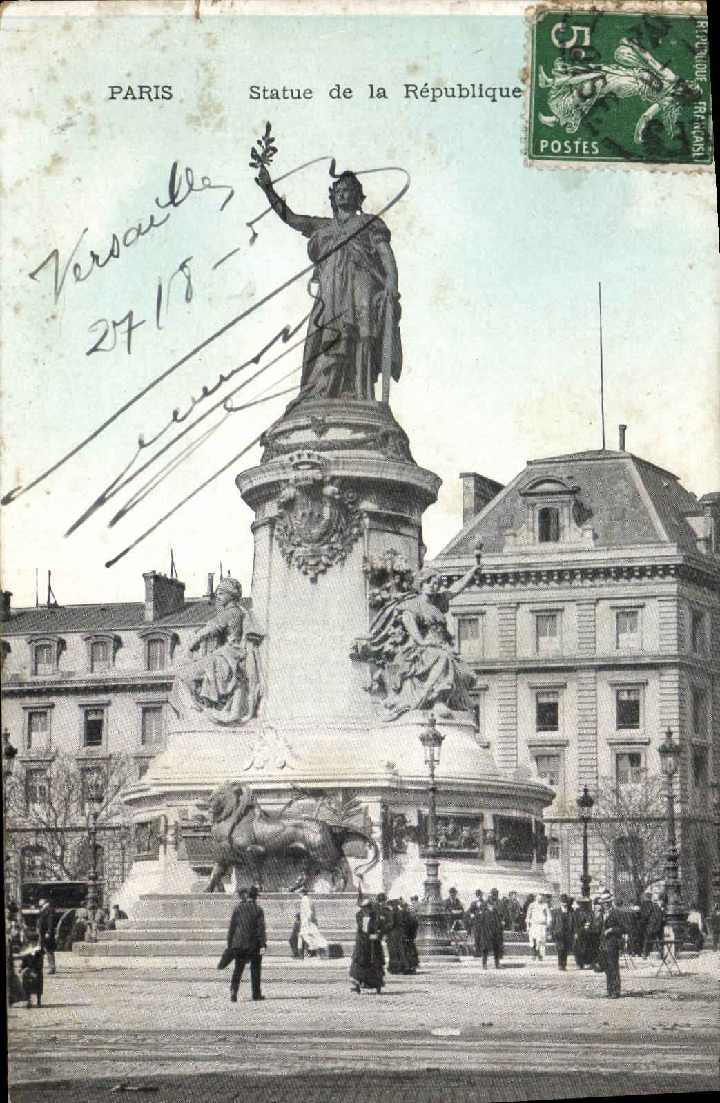 CPA Paris Statue de la Republique
