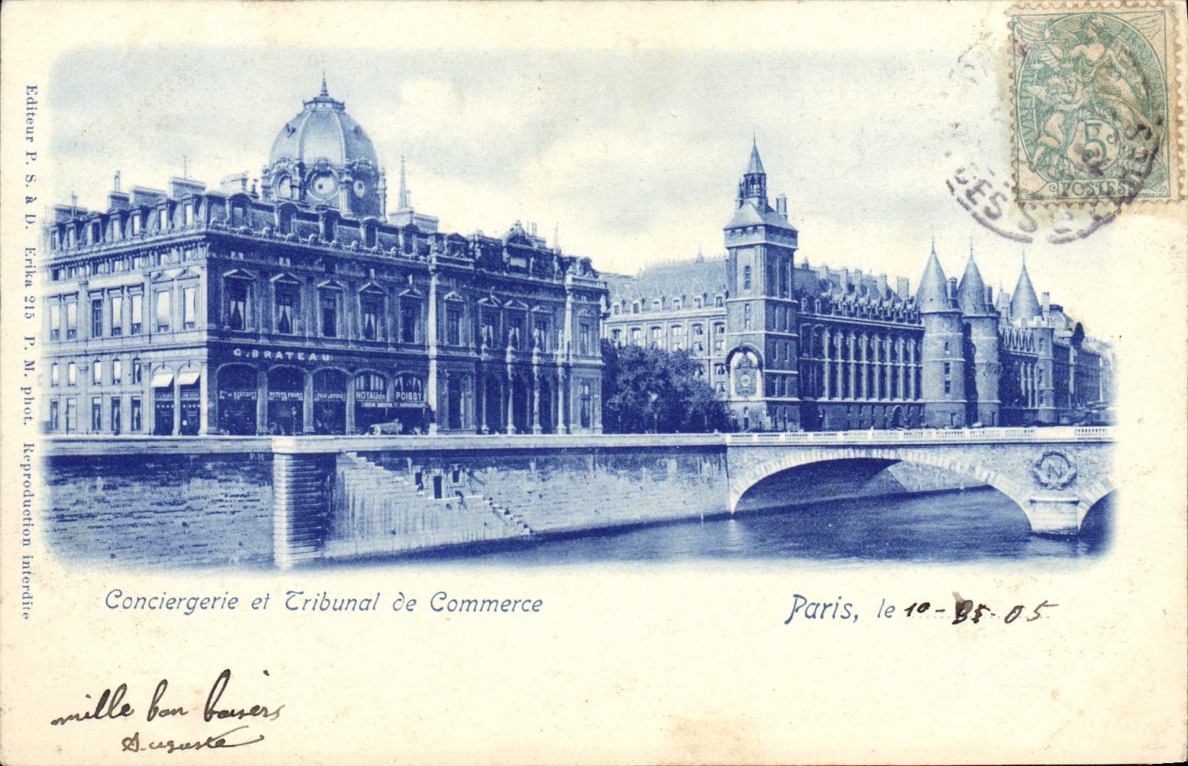 VINTAGE POSTCARD Paris Caretaker's lodge and Bankruptcy court