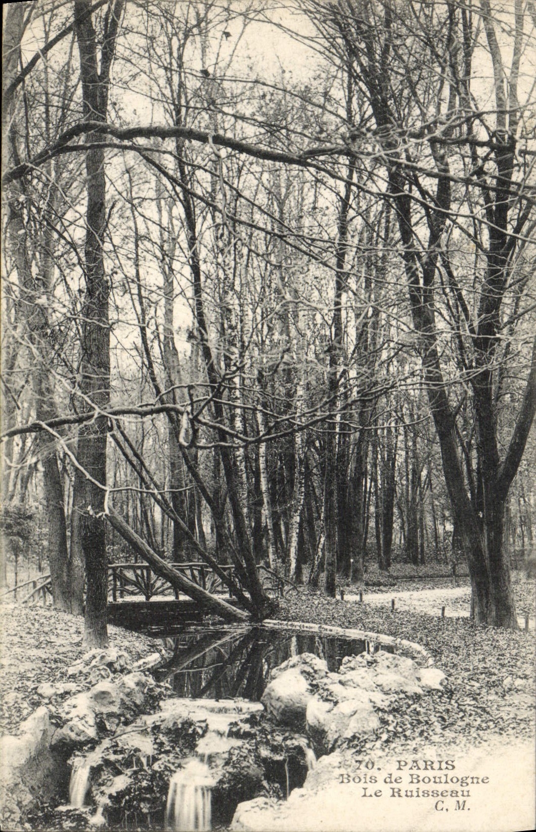 VINTAGE POSTCARD Paris Bois de Boulogne the Brook