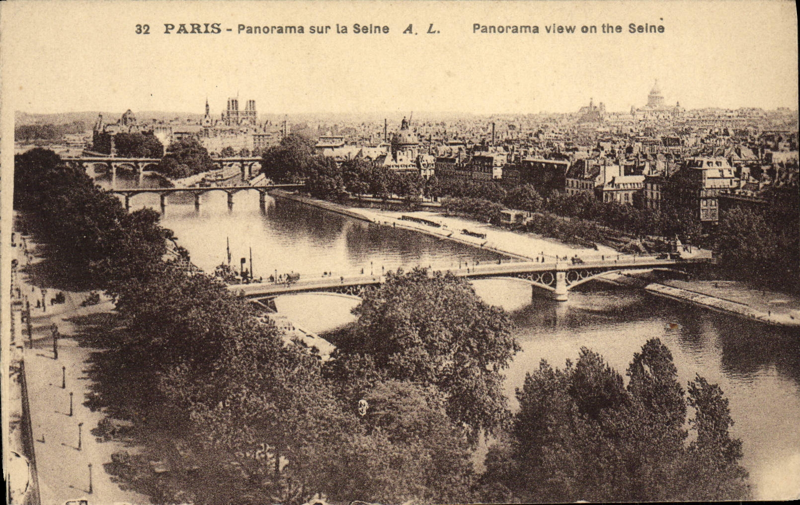 CPA Paris Panorama sur la Seine